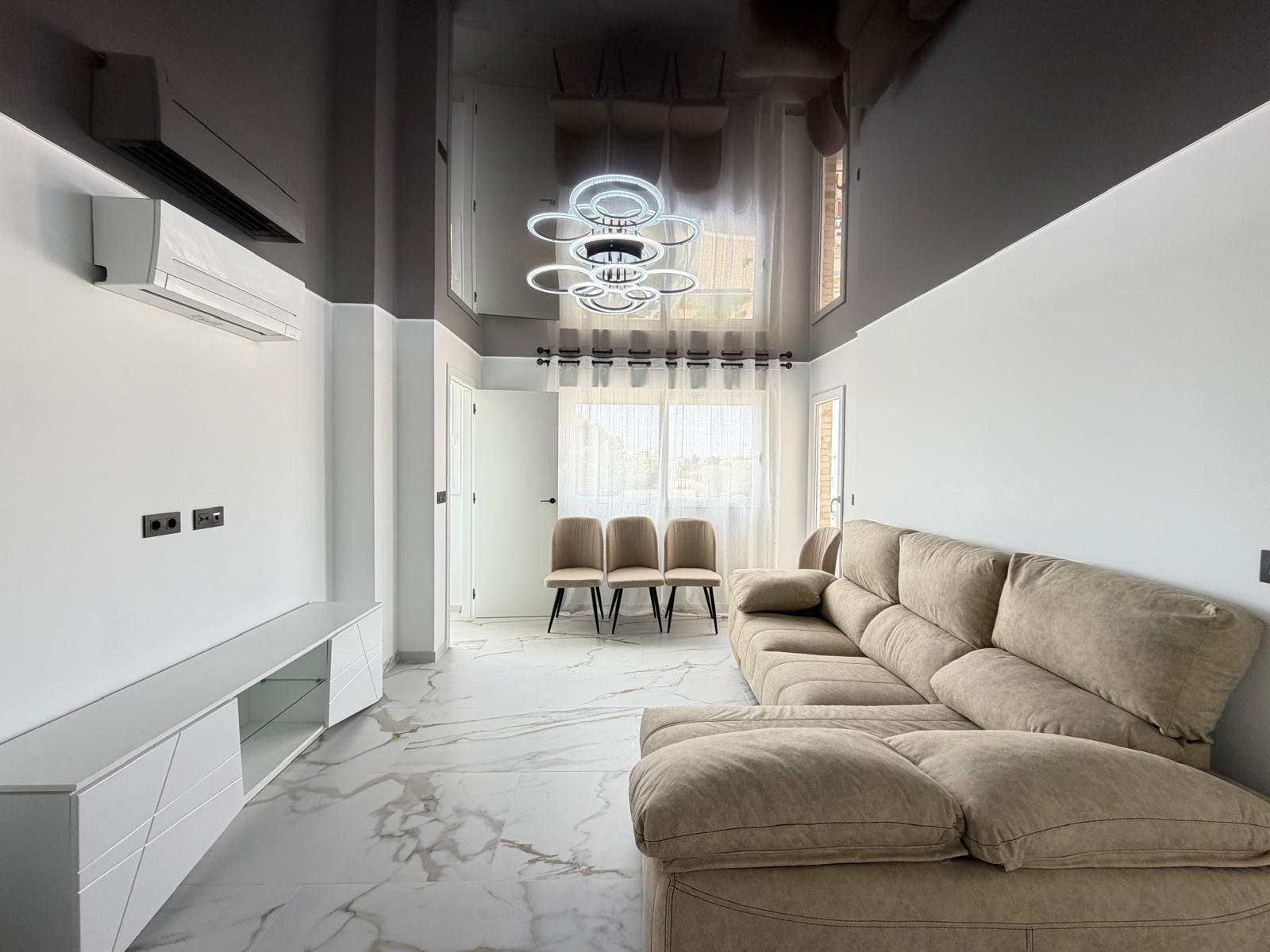 Kitchen worktop and fitted cabinets in renovated apartment, La Zenia
