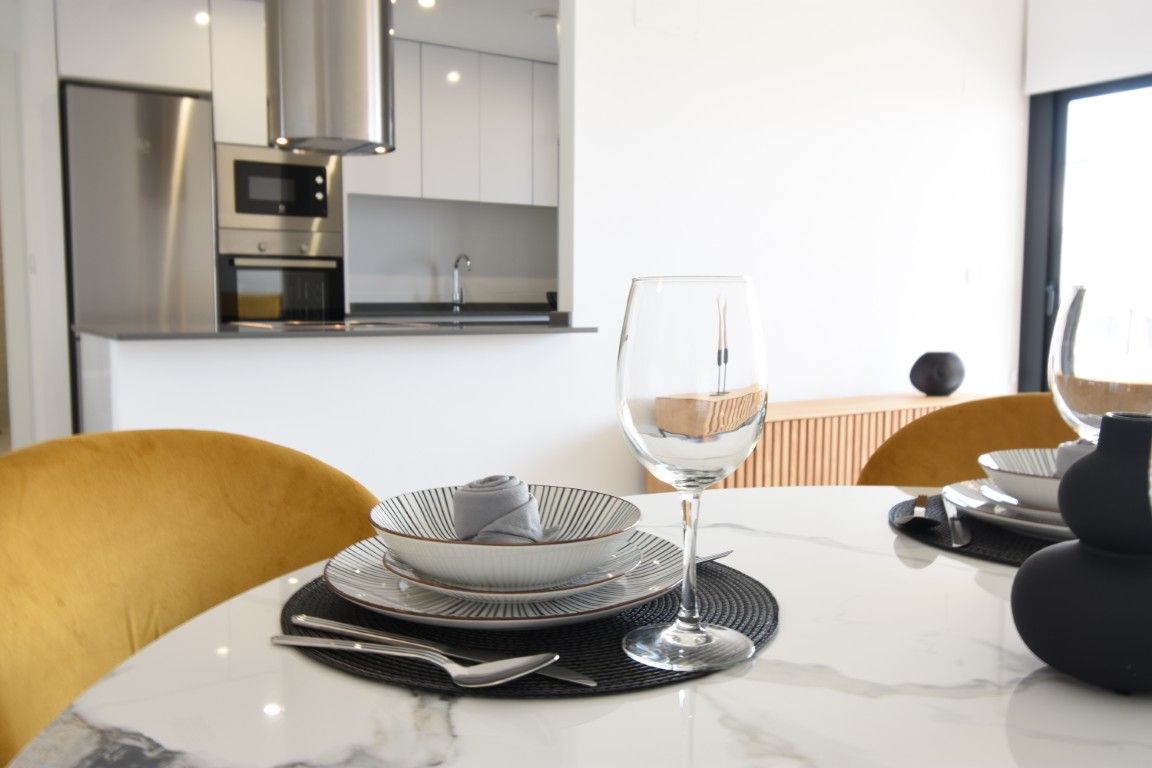 Living room with air conditioning unit and natural light, 3-bedroom apartment, Pueblo, San Miguel de Salinas