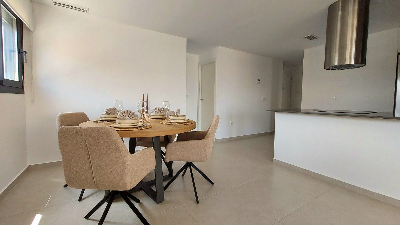 Hallway with internal doors in first-floor new-build apartment, Pueblo, San Miguel de Salinas