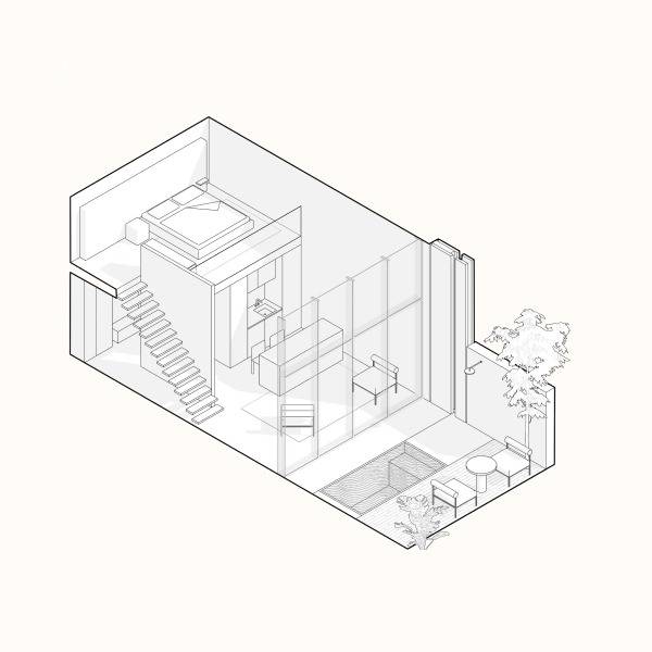 Plano — Estudio in Seseh-tanah lot
