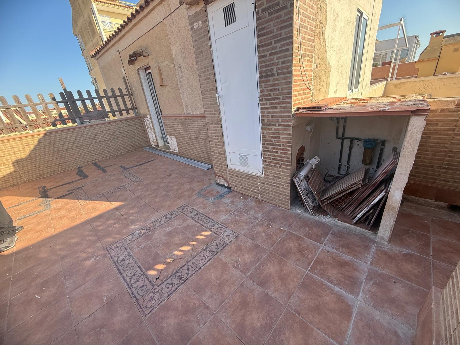 Poolside paving and sun area in residential complex, Torreblanca, Torrevieja