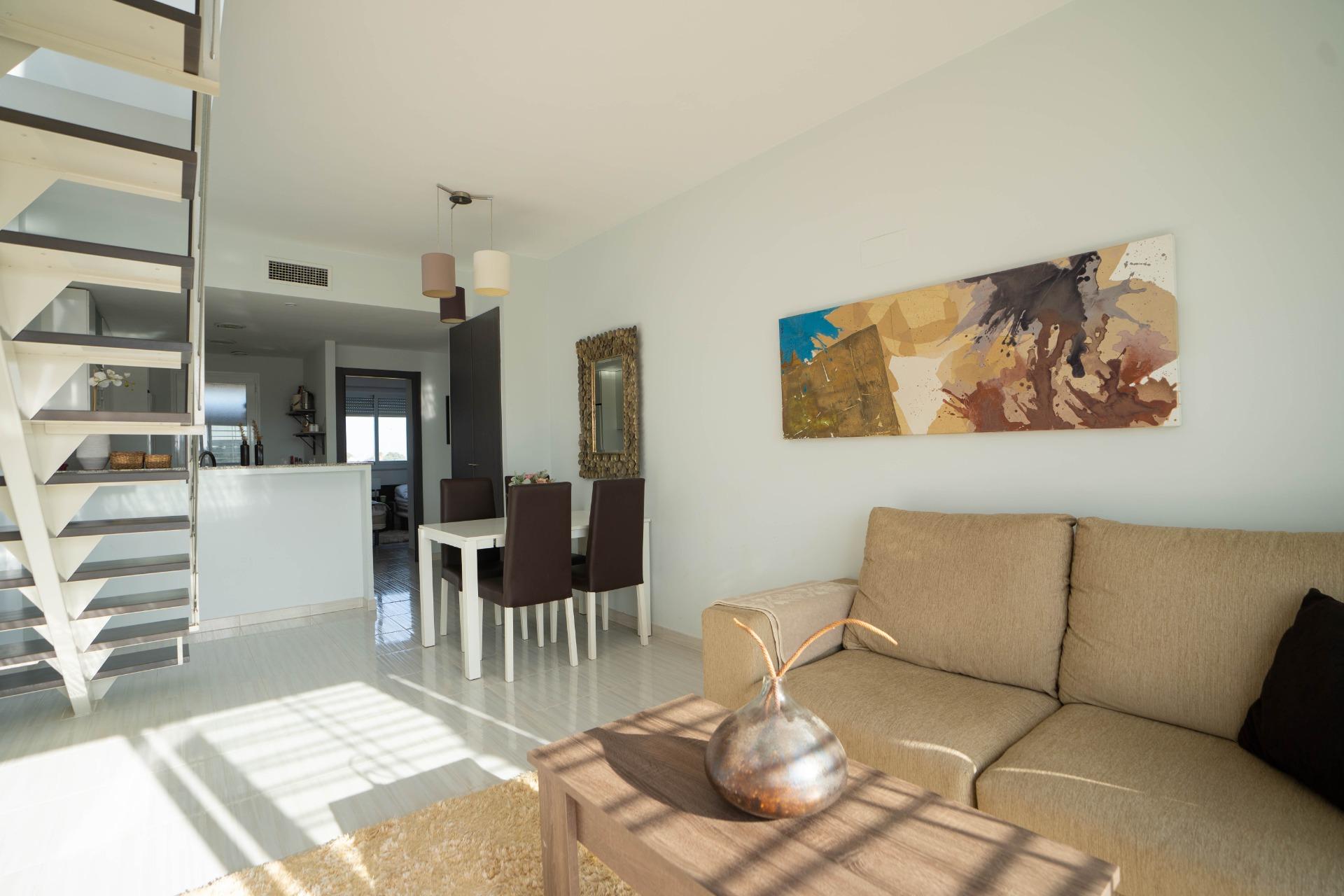 Garden area adjoining penthouse complex in Rocío del Mar