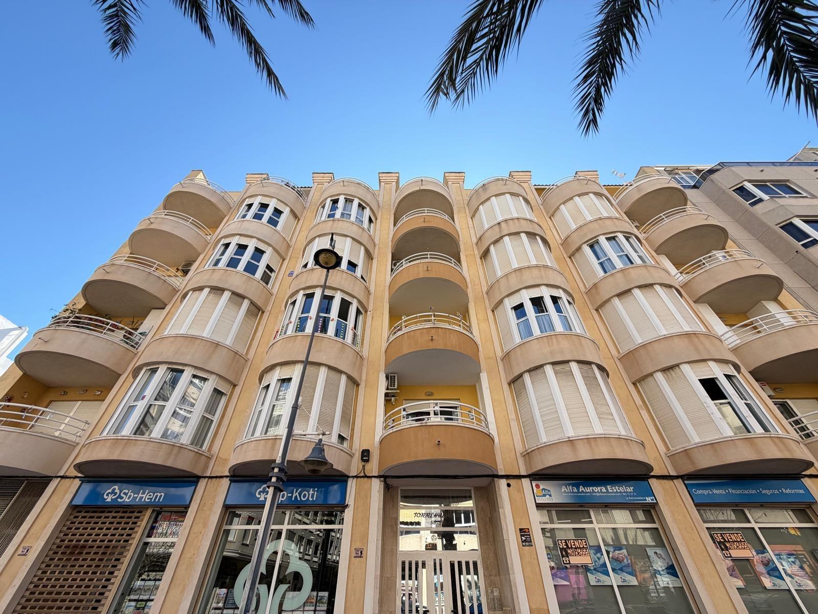 Exterior building facade of penthouse block, Playa del Cura