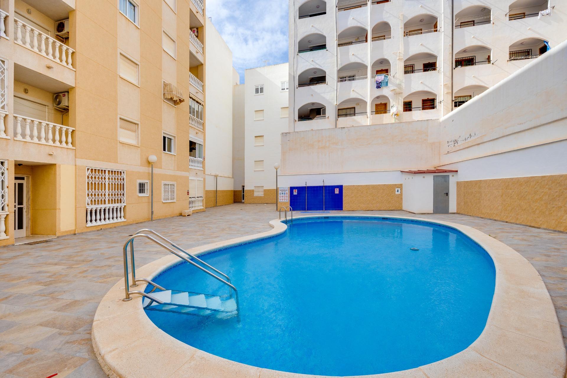 Lift interior with open doors, five-storey building, Playa de los Locos, Torrevieja