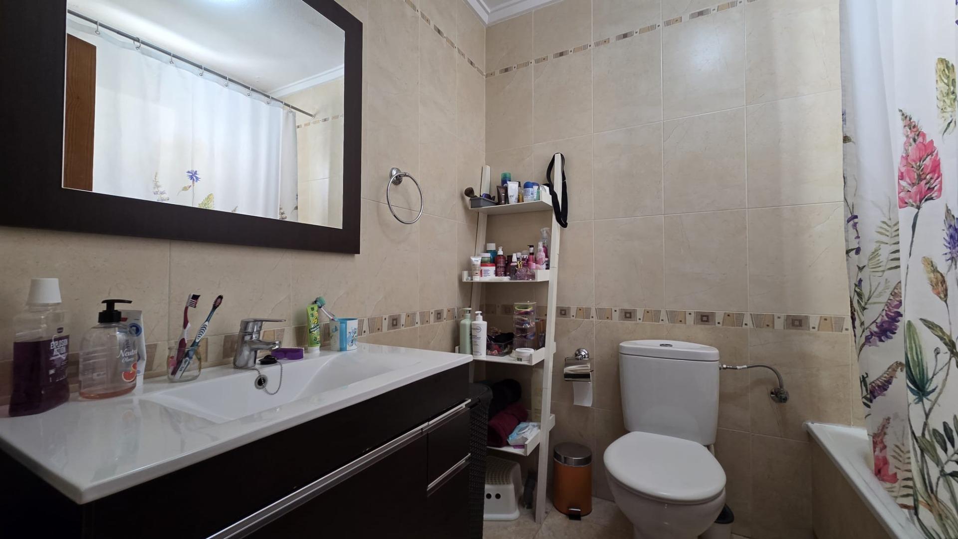 Bedroom window overlooking plot, 3-bedroom townhouse, Aguas Nuevas, Torrevieja