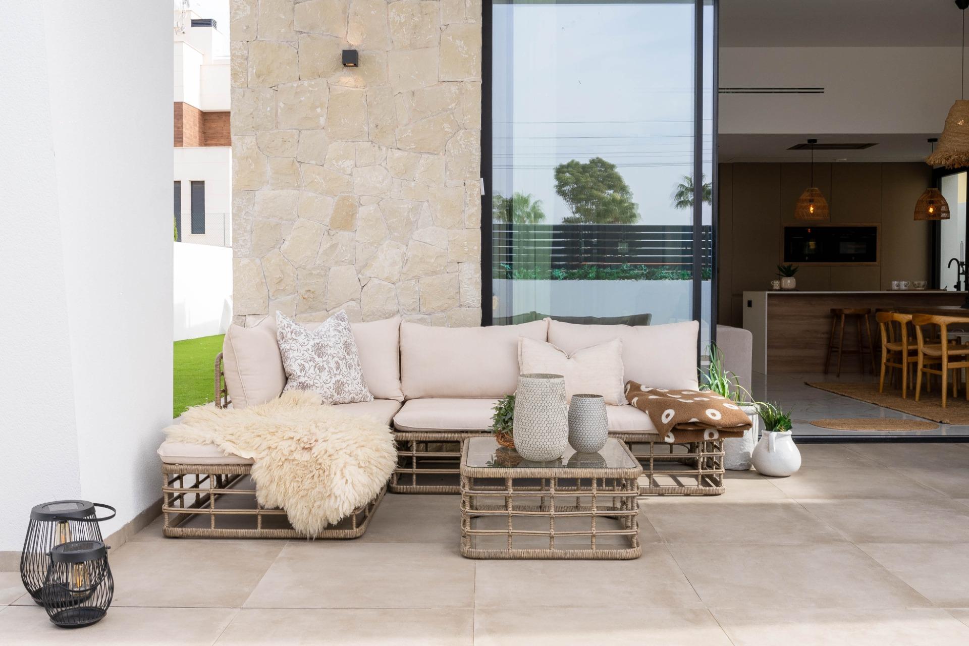 Natural light entering living area through sliding doors, La Siesta villa