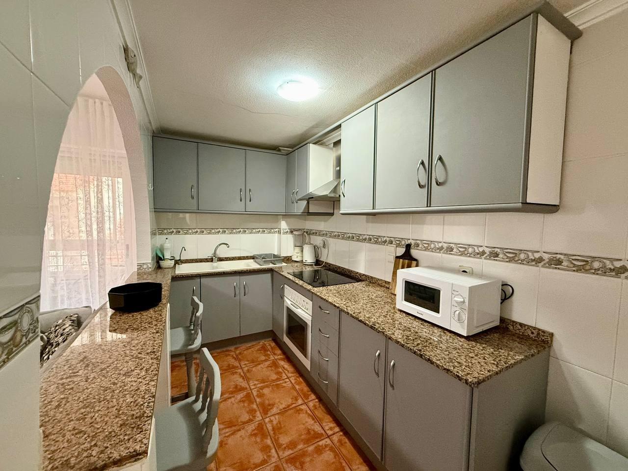 Second bedroom with curtains and window, 2-bedroom apartment, Playa del Cura