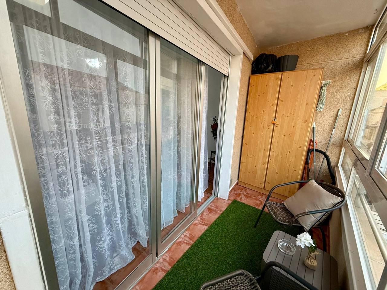 View from balcony towards street below, Playa del Cura, Torrevieja