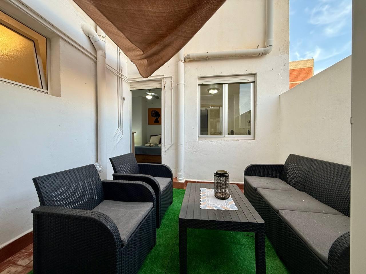 Overhead light fitting in hallway, 2-bedroom apartment, Playa del Cura