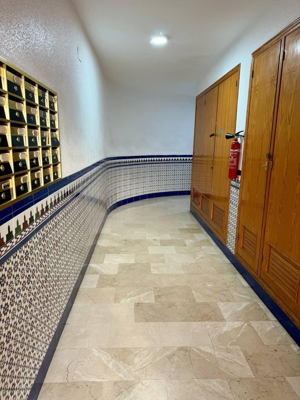 Lift interior with doors open, apartment building, Playa del Cura
