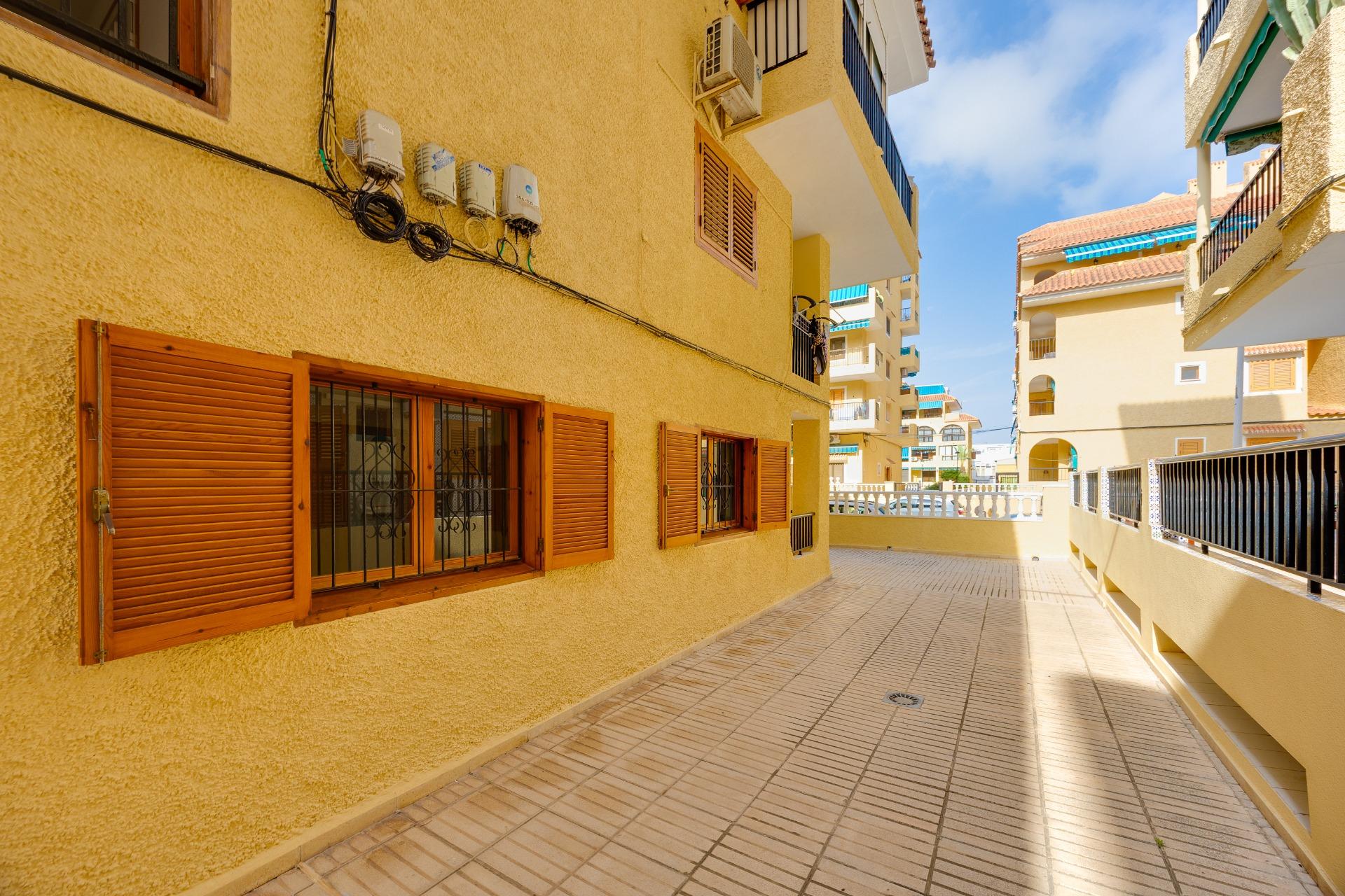 West-facing window aspect from inside apartment, La Mata, Torrevieja