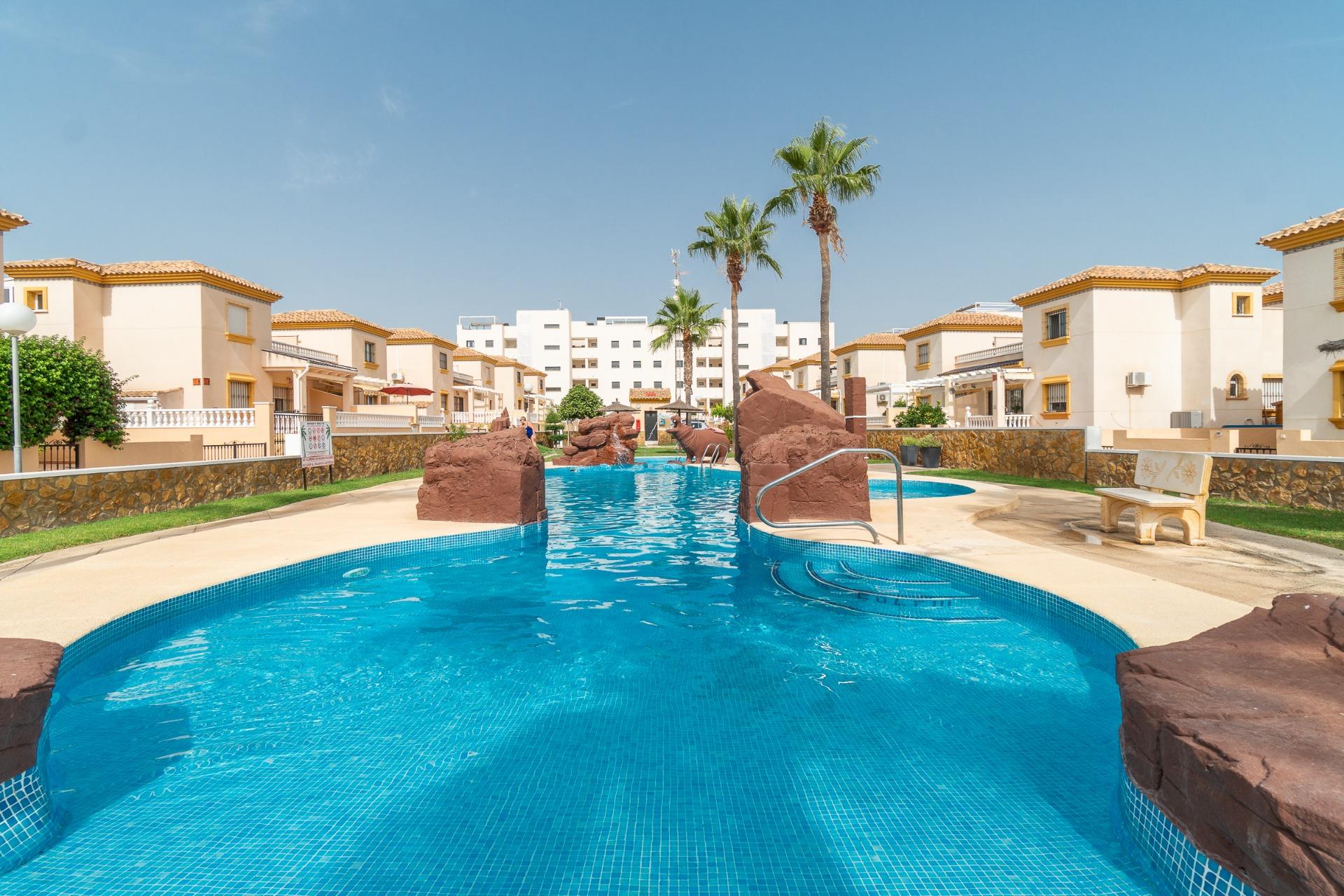 Outdoor seating area on private terrace, ground-floor apartment, Los Dolses