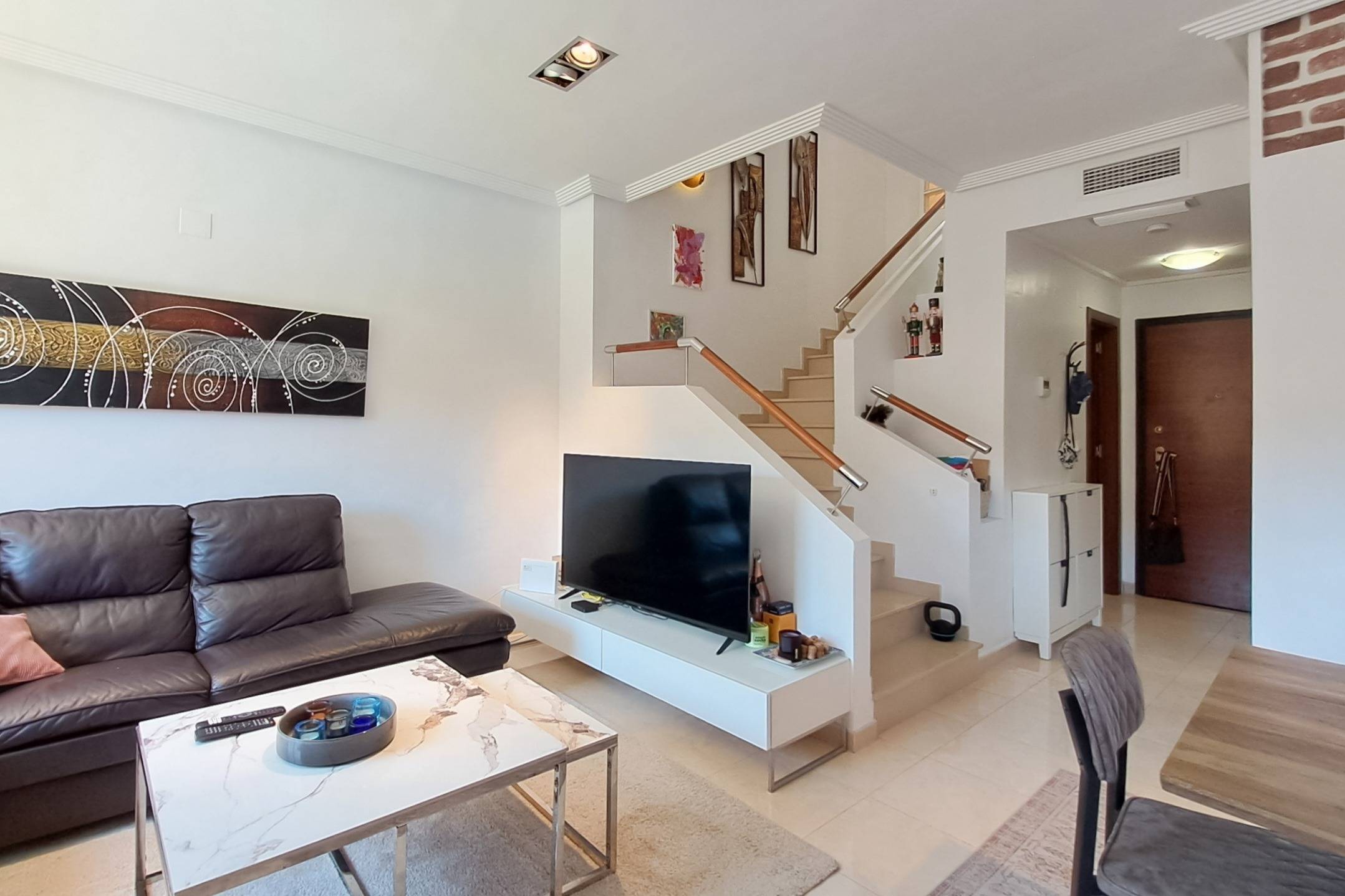Communal pool viewed from first balcony, 2-bedroom apartment, Lomas de Cabo Roig