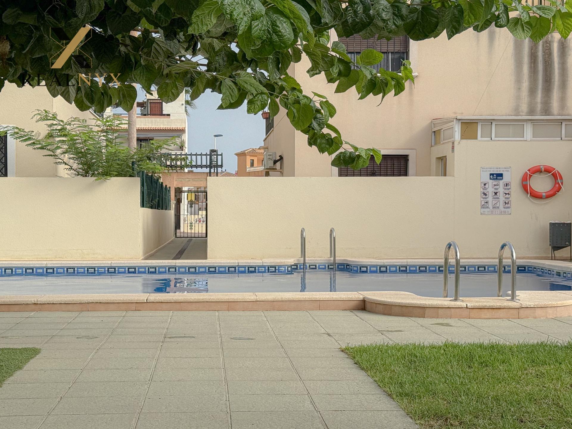 Living area with tiled flooring and air conditioning unit, 2-bedroom villa, Aguas Nuevas, Torrevieja