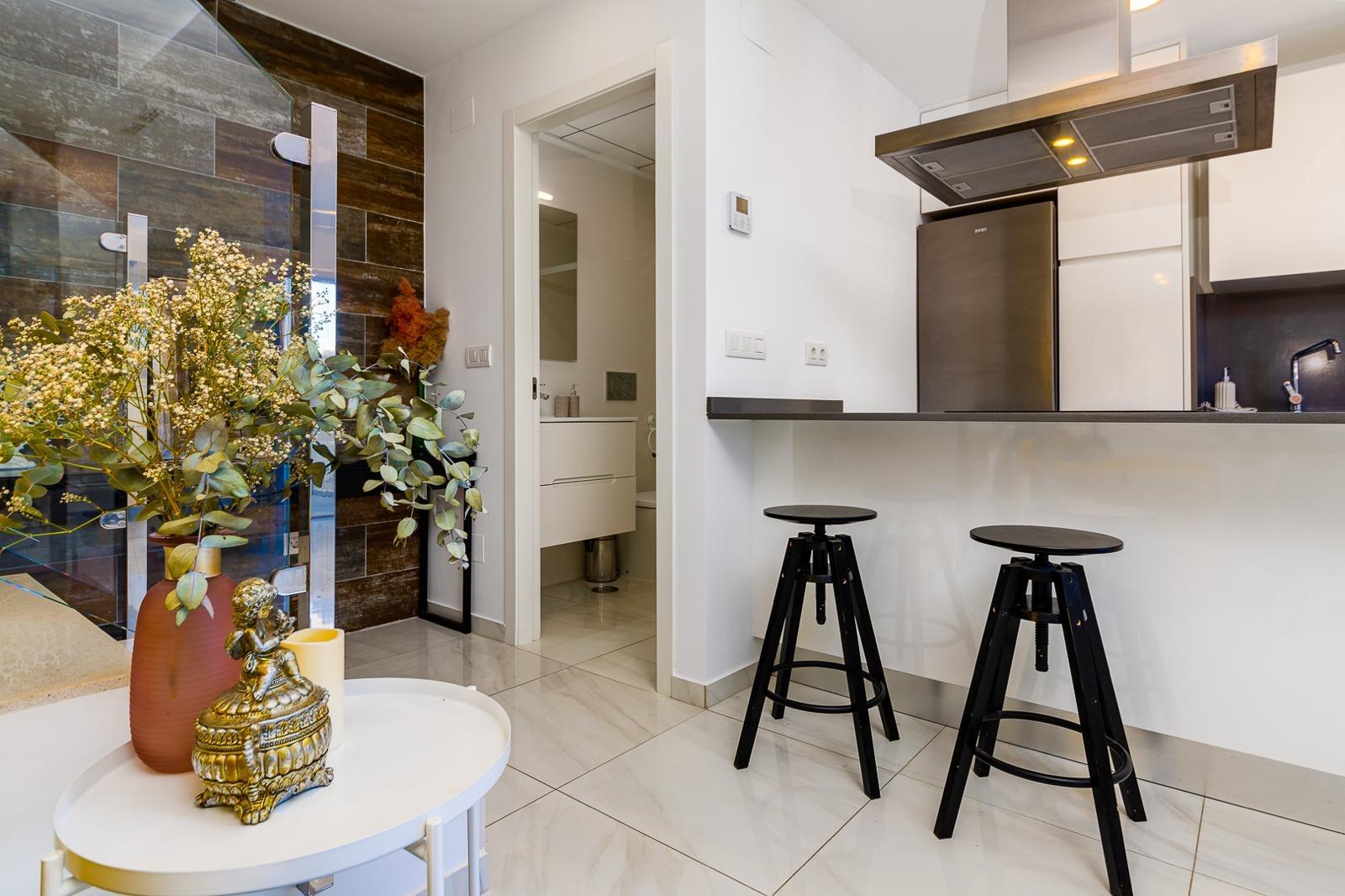 Terrace with outdoor seating area, villa, Villamartin
