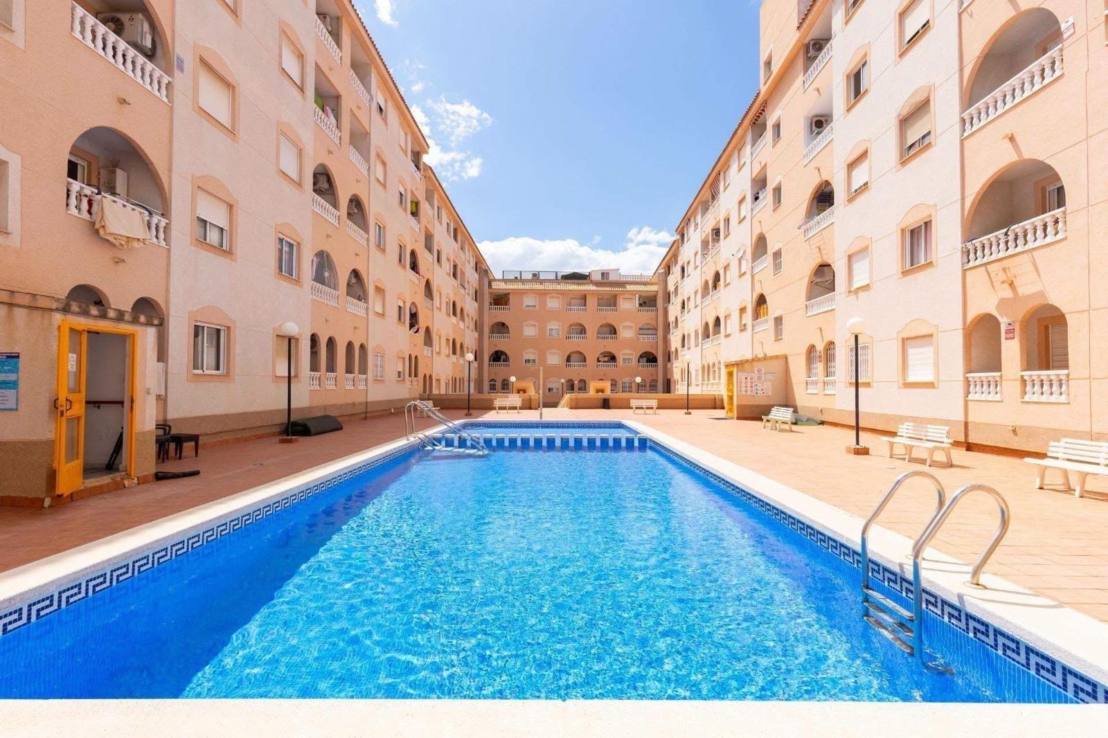 Balcony railing and rooftop view, third-floor apartment, Playa del Cura, Torrevieja
