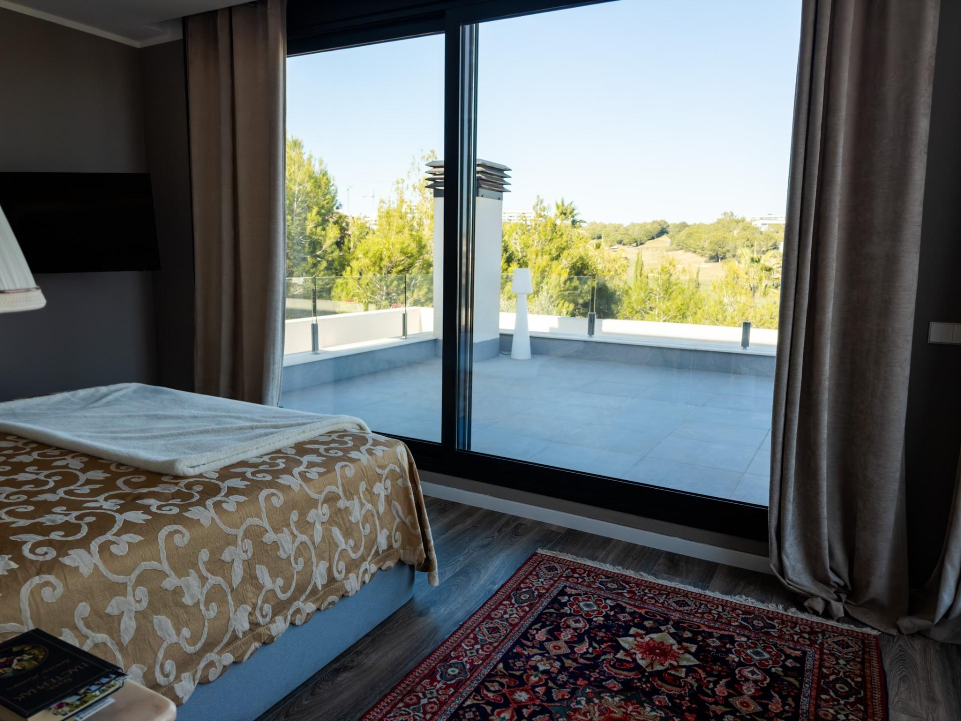North-facing garden elevation of villa, Las Colinas Golf, Orihuela