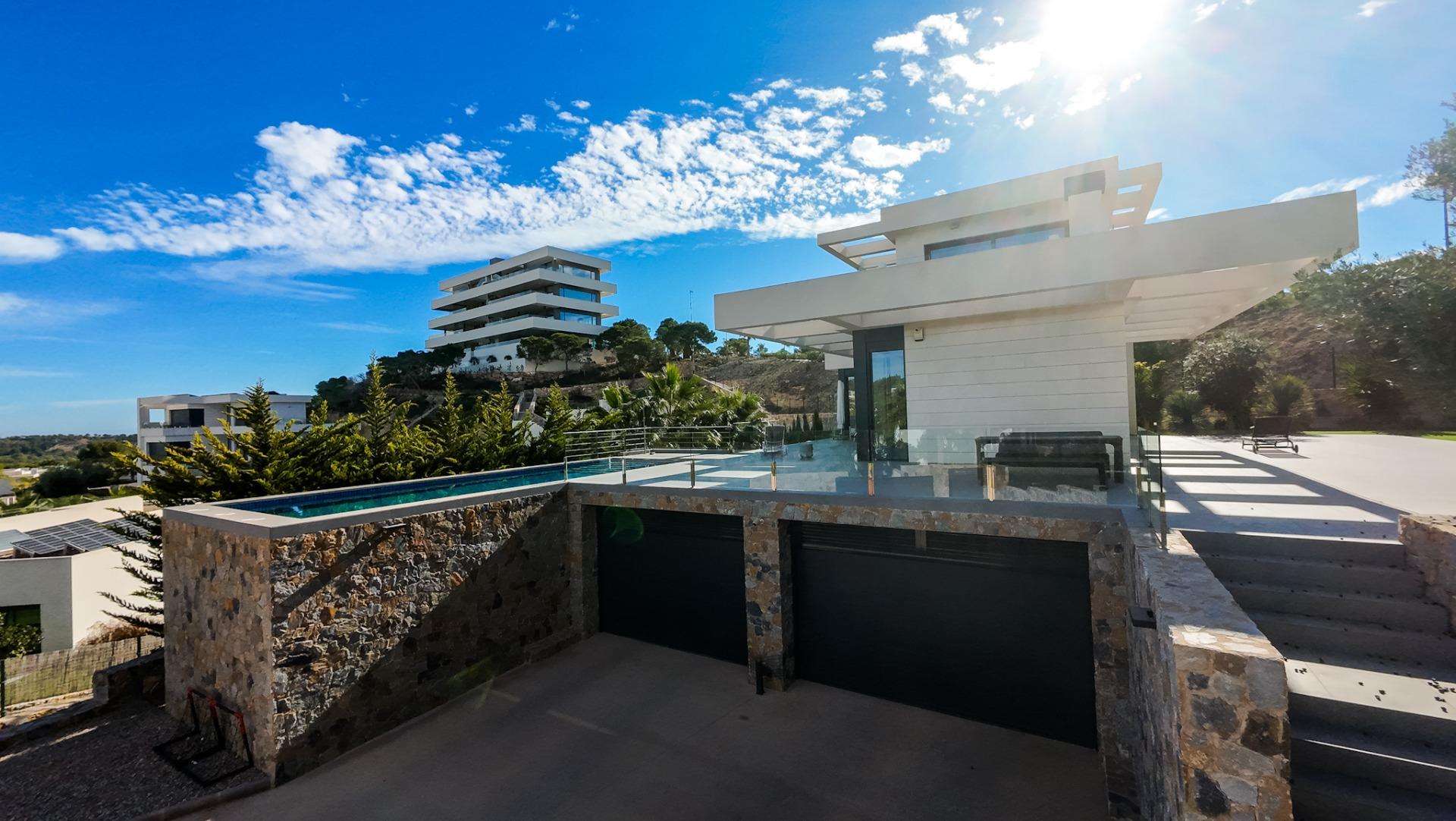 Principal bedroom with floor-to-ceiling windows, 6-bedroom villa, Las Colinas Golf