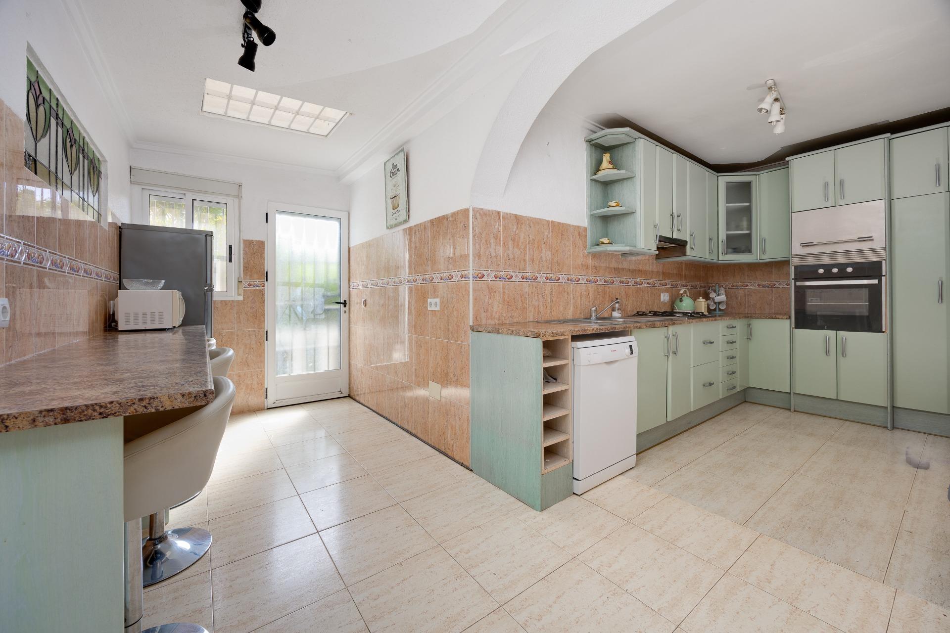 Kitchen worktop and storage units in villa, La Siesta, Torrevieja