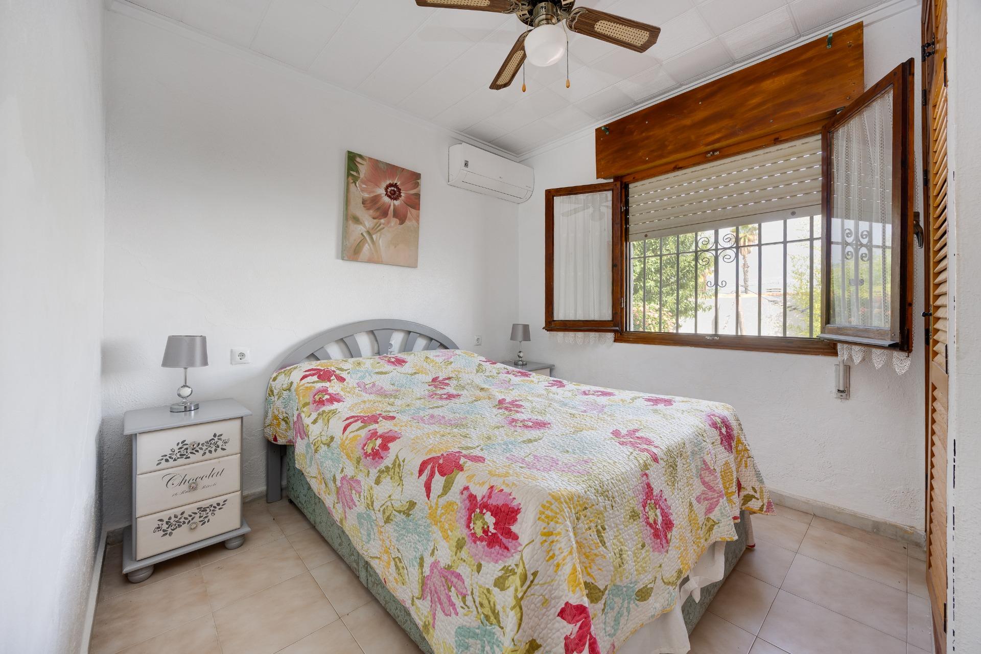 Living area windows overlooking garden in La Siesta villa, Torrevieja