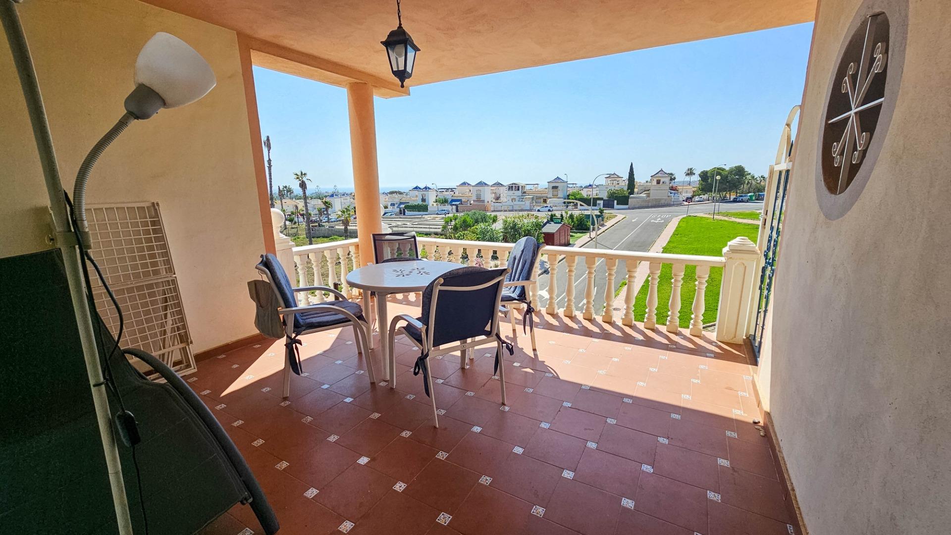 Living room with open-plan layout in 1-bedroom bungalow, Los Altos, Orihuela Costa