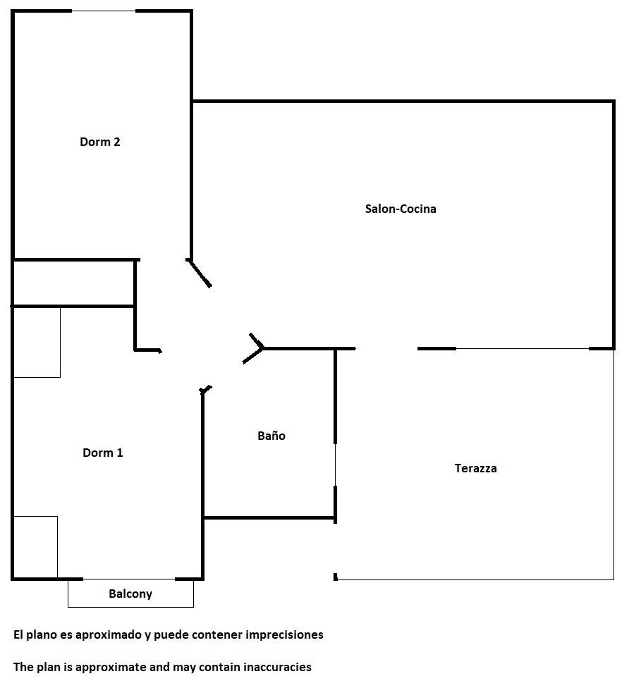 Floor plan of 1-bedroom 90m2 bungalow in La Fuente, Los Altos