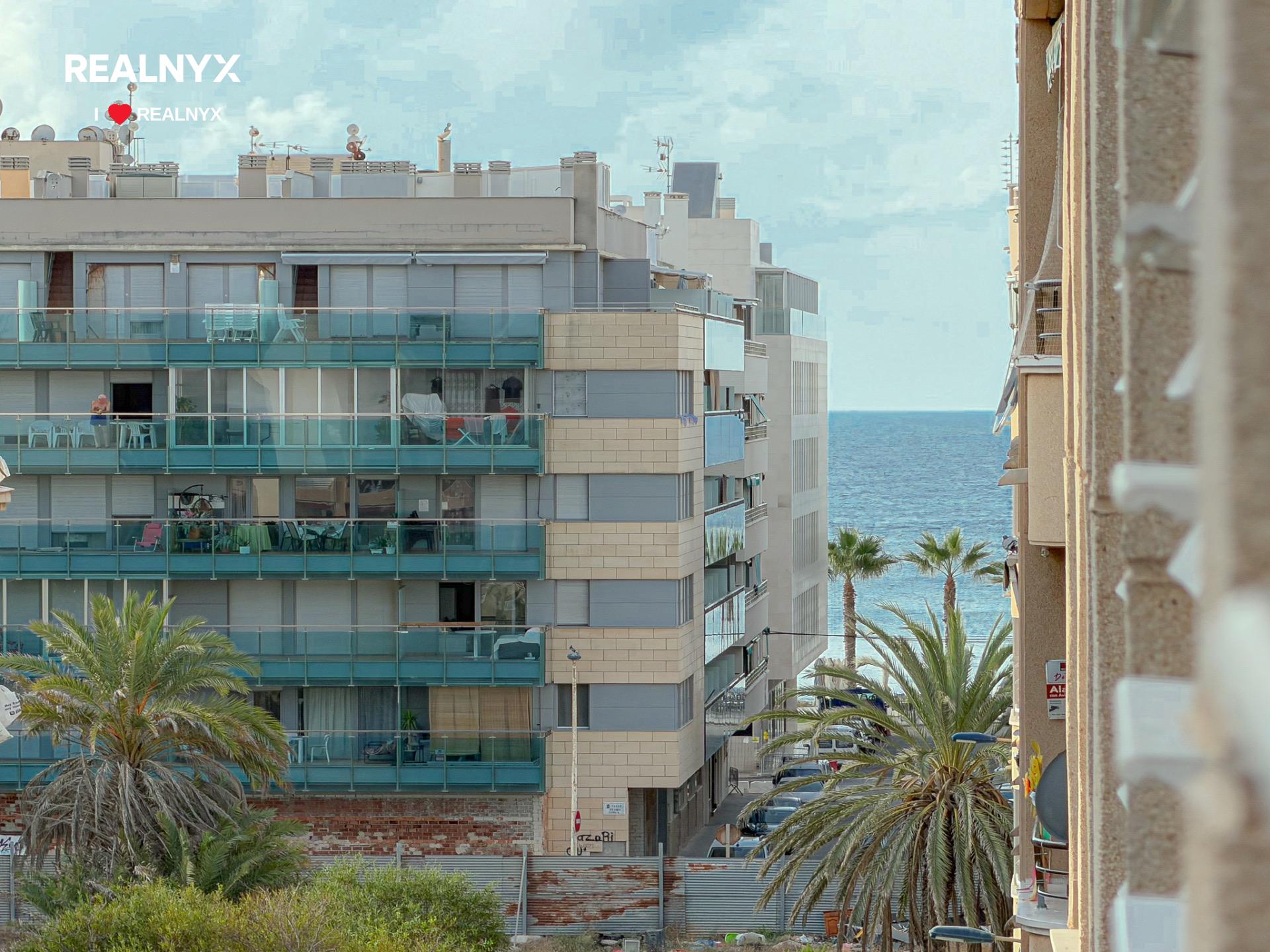 Side sea view from studio window, Playa de los Locos, Torrevieja