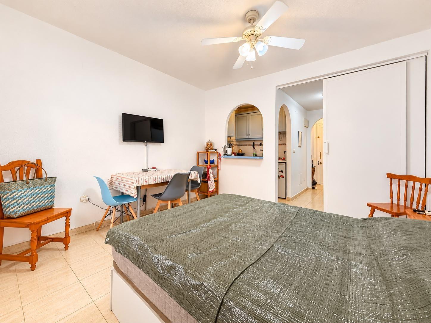 Garden and communal grounds, studio apartment complex, Torrevieja