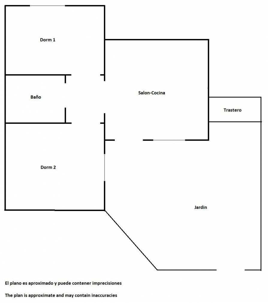 Rear garden space in ground-floor bungalow, Torretas, Torrevieja