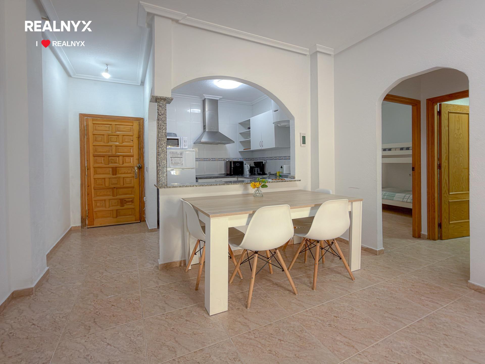 Living room with natural light, 2-bedroom bungalow, Nueva Torrevieja
