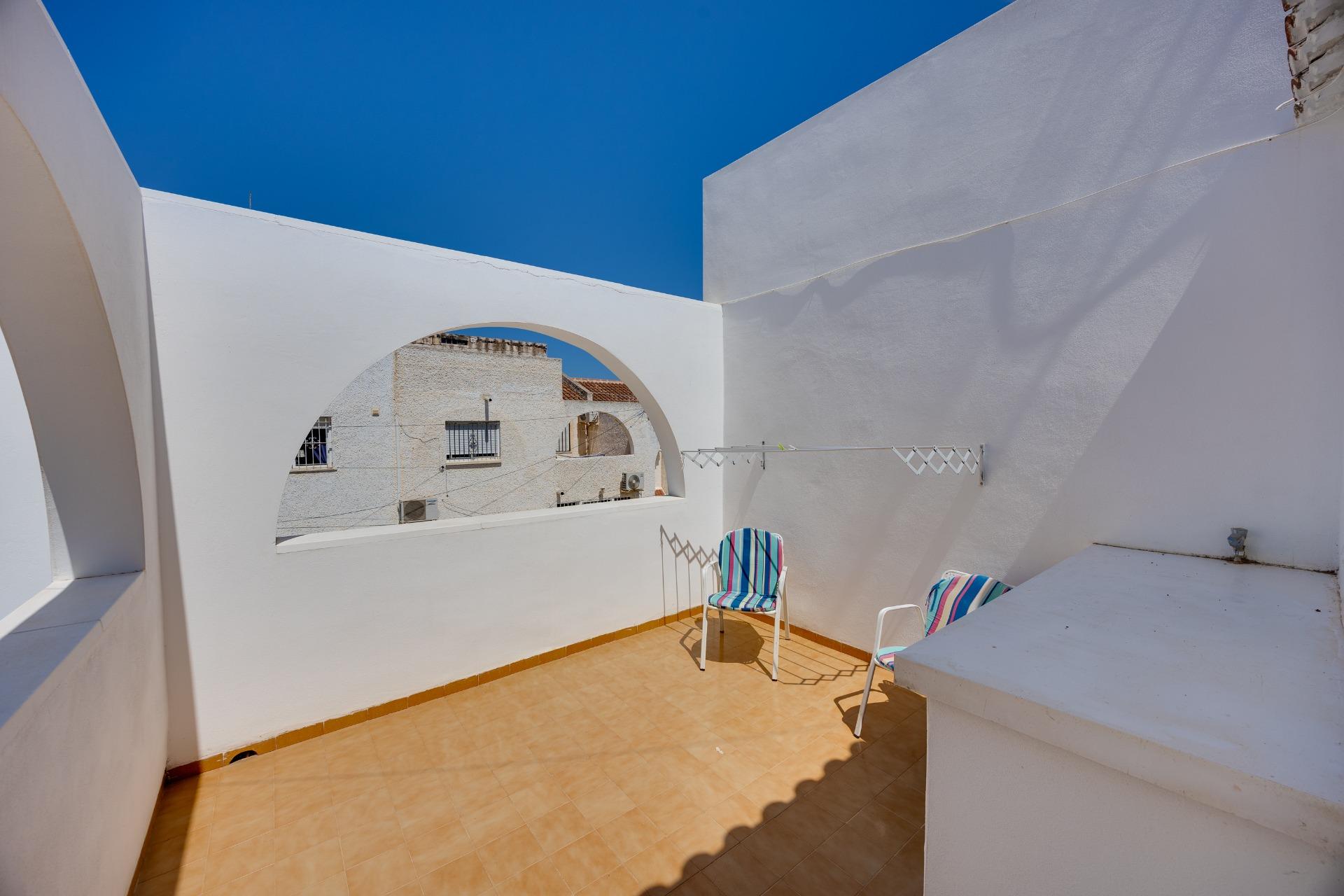 Rear exterior view of villa in Calas Blanca, Torrevieja