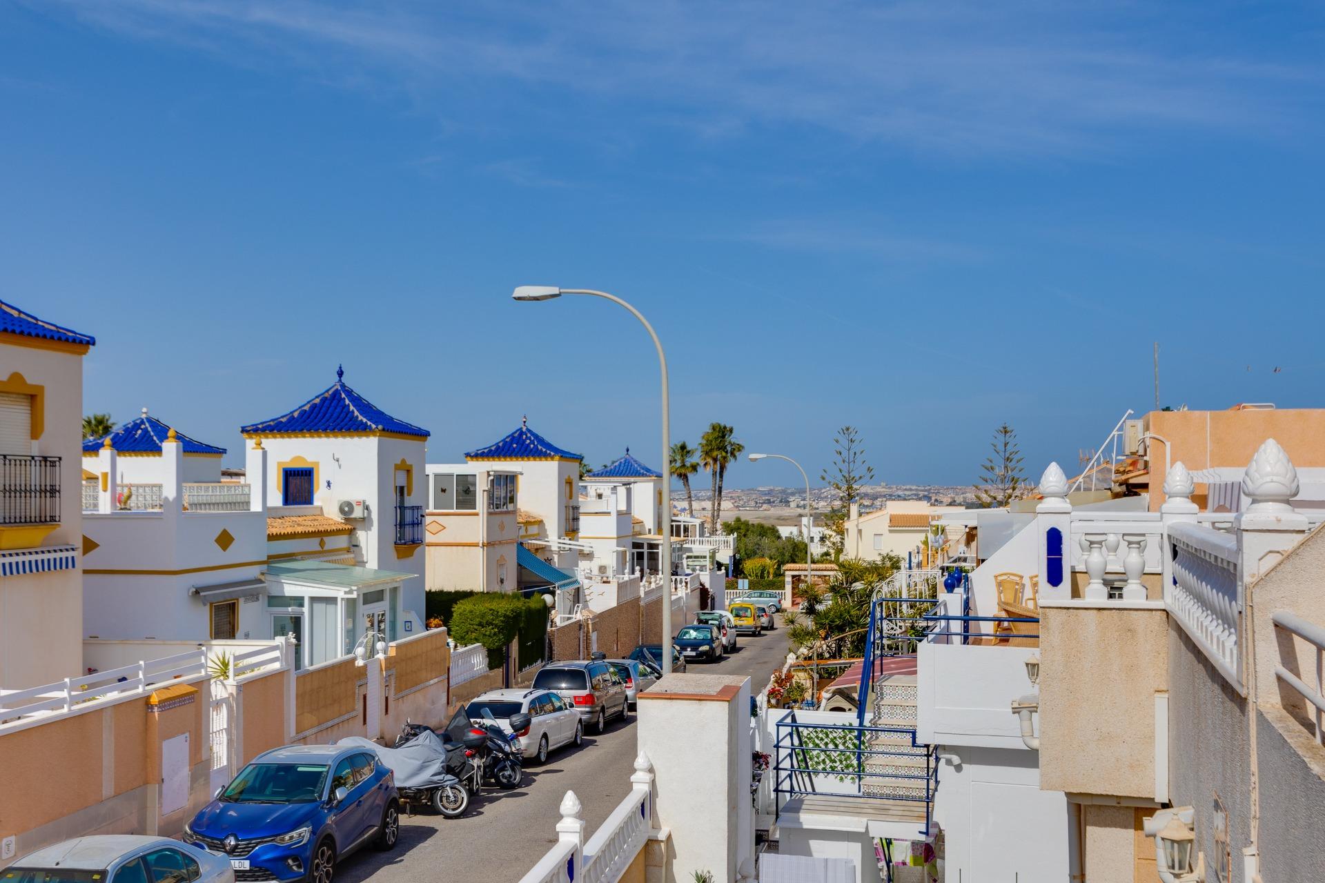 Side terrace view at corner townhouse, Los Altos, Torrevieja