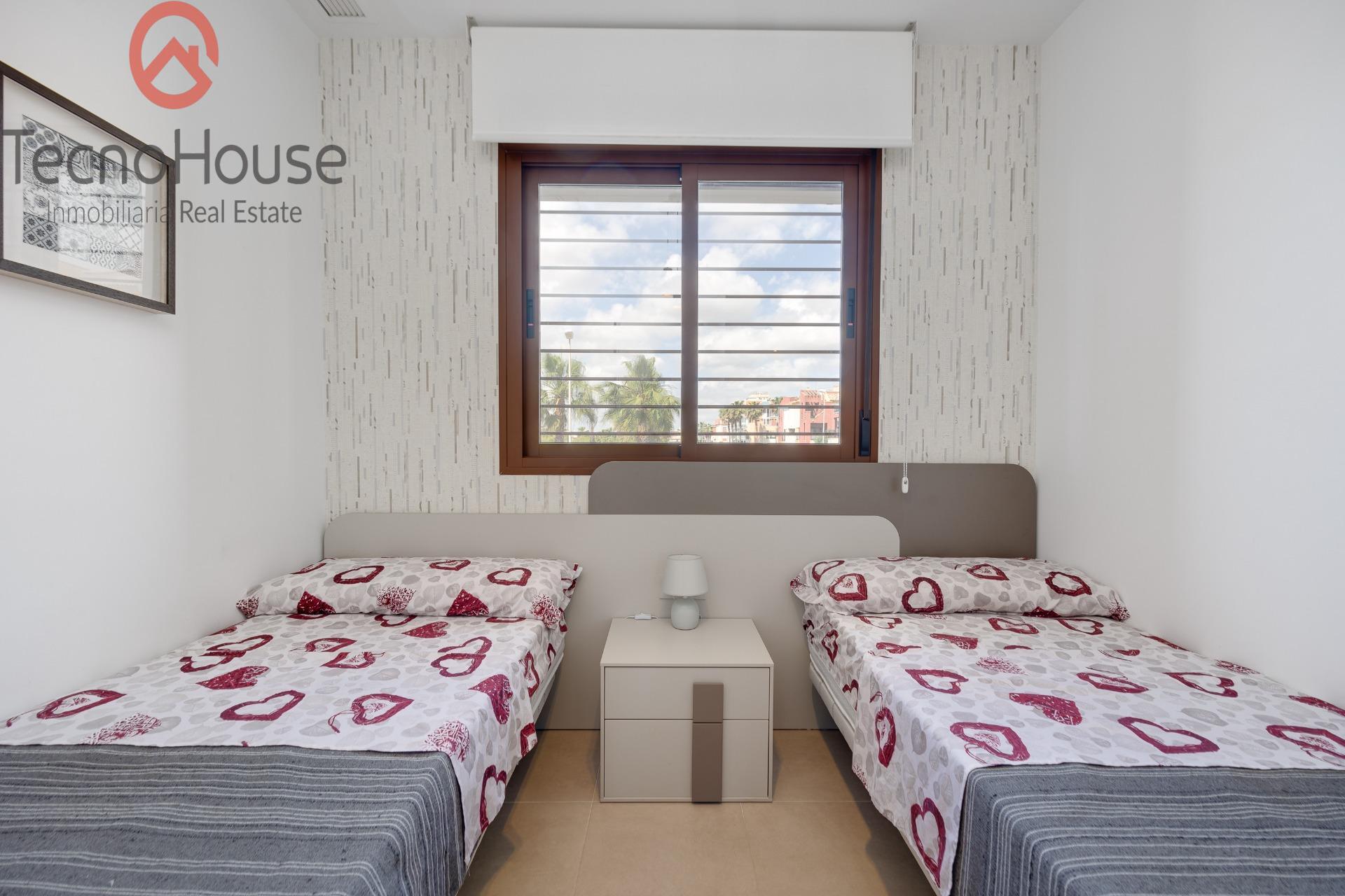 Master bedroom furnishings in 2-bedroom apartment, Lomas de Cabo Roig