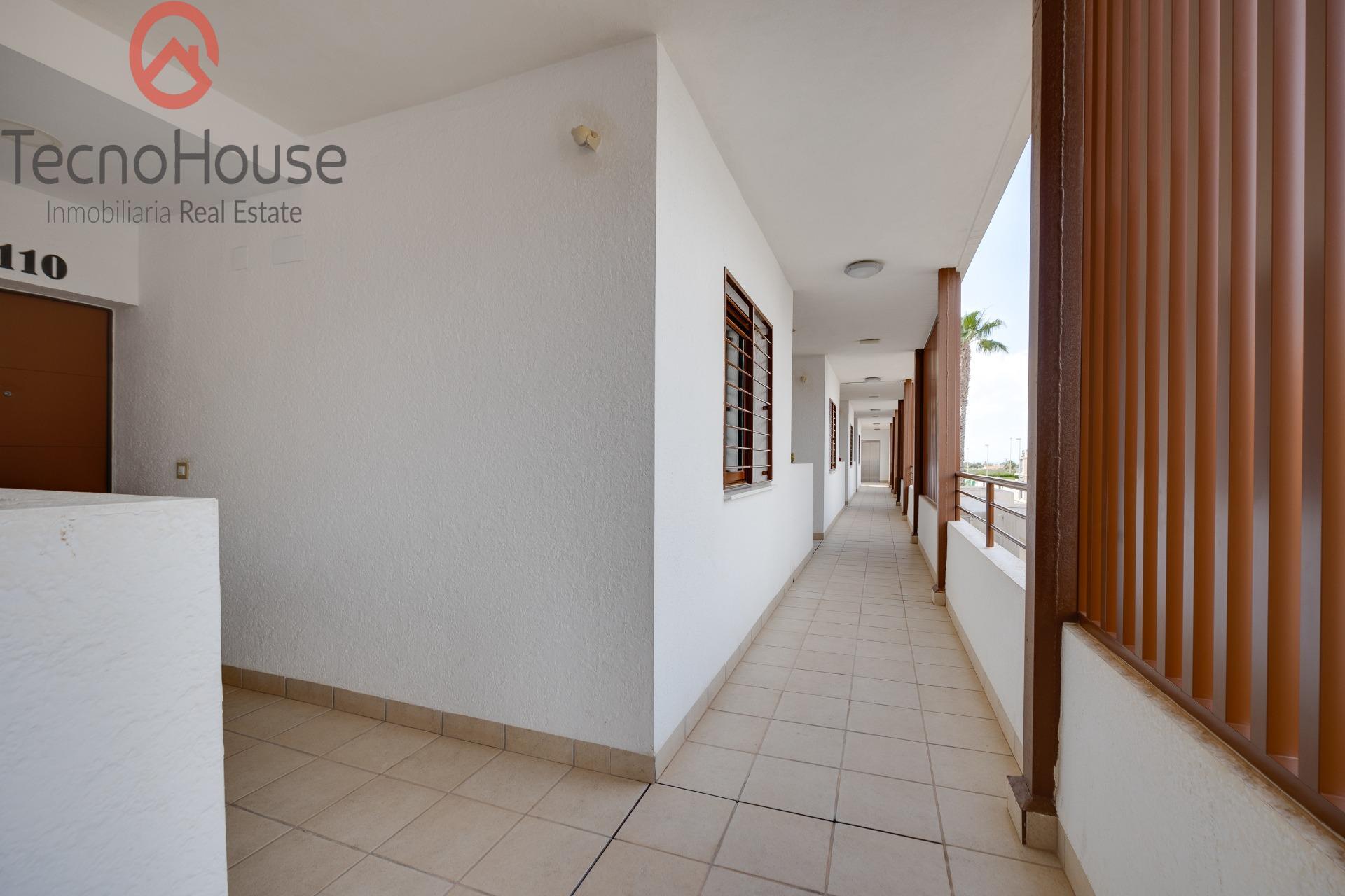 Living room sofa and furnishings in 2-bedroom apartment, Lomas de Cabo Roig