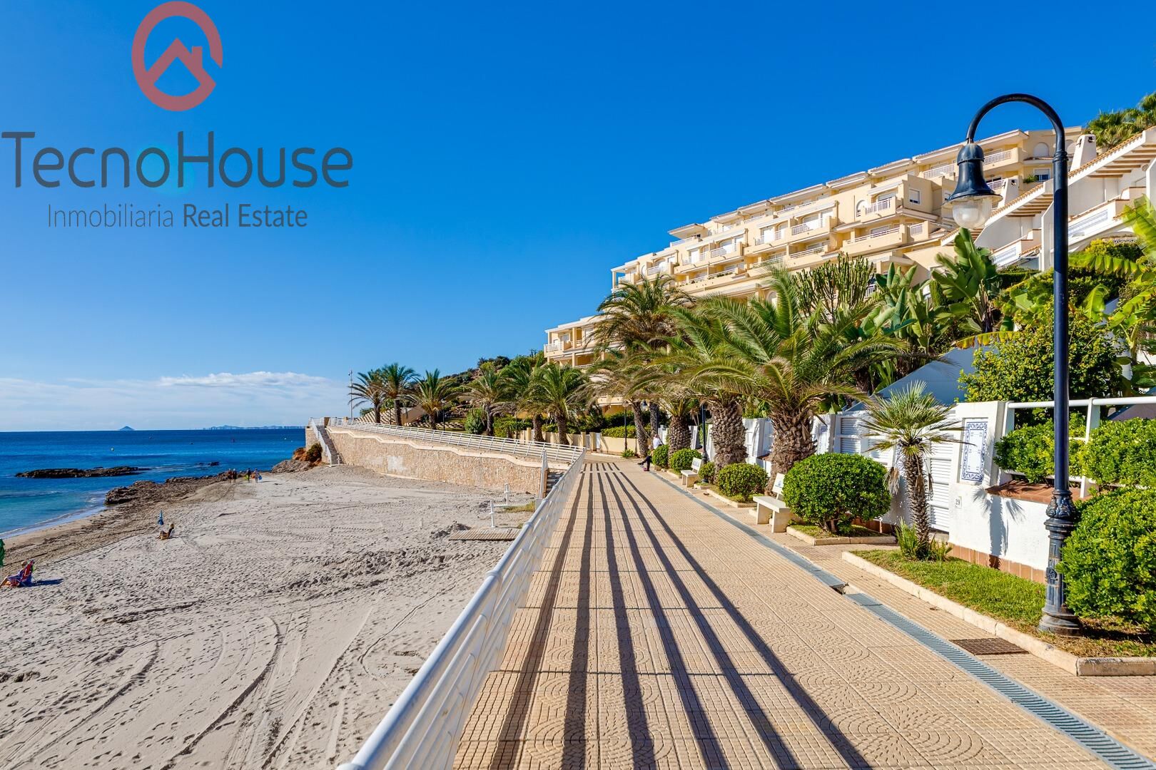 Lounge with patio door to terrace in apartment, Lomas de Cabo Roig