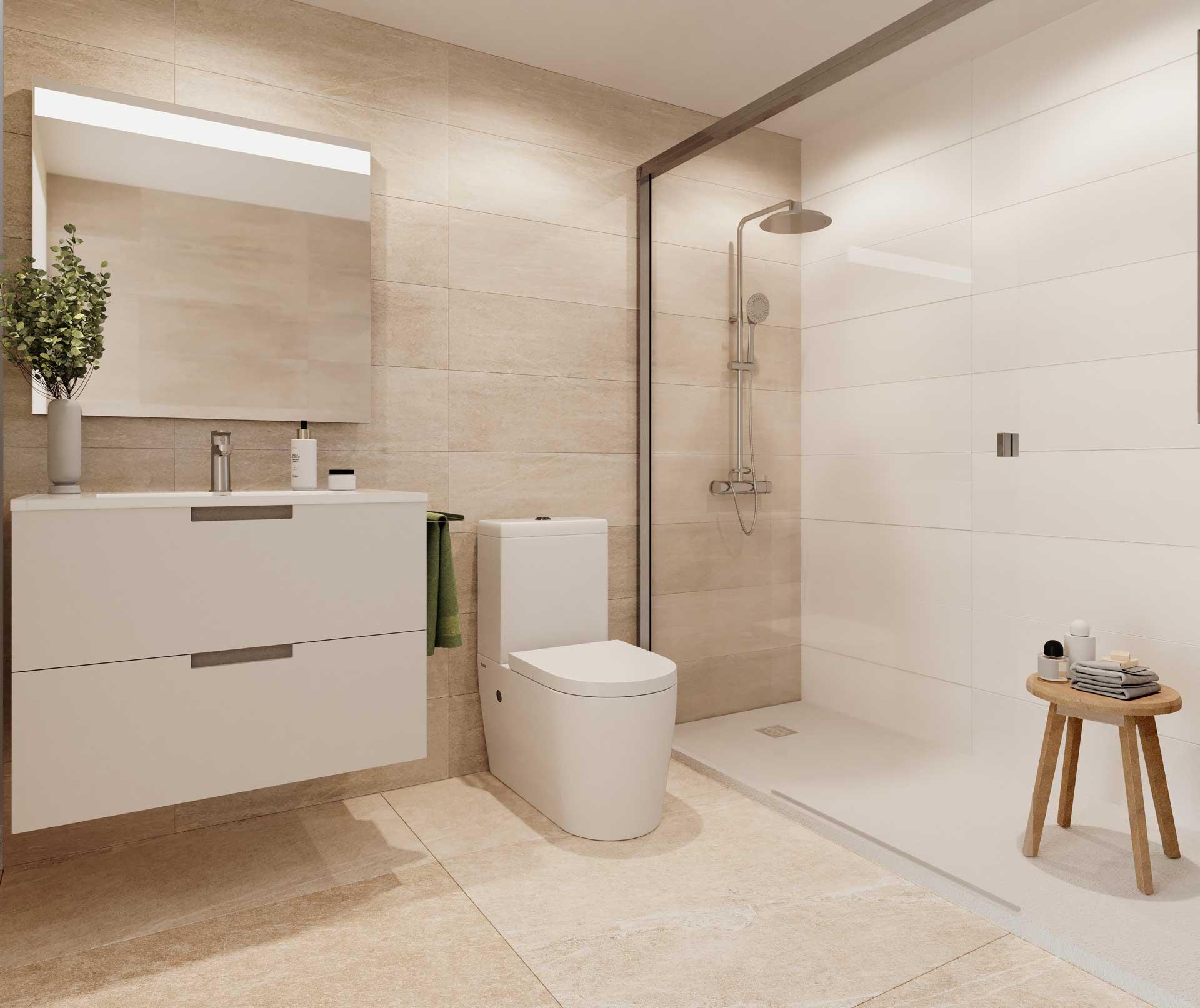Main bedroom with built-in storage in 3-bedroom new-build apartment, Las Mesas