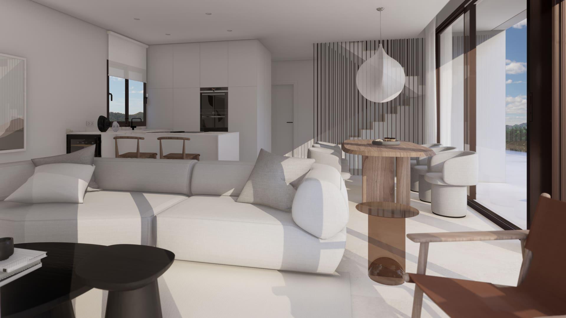 Second bedroom in 3-bedroom new-build villa, Golf Puig Campana, Finestrat