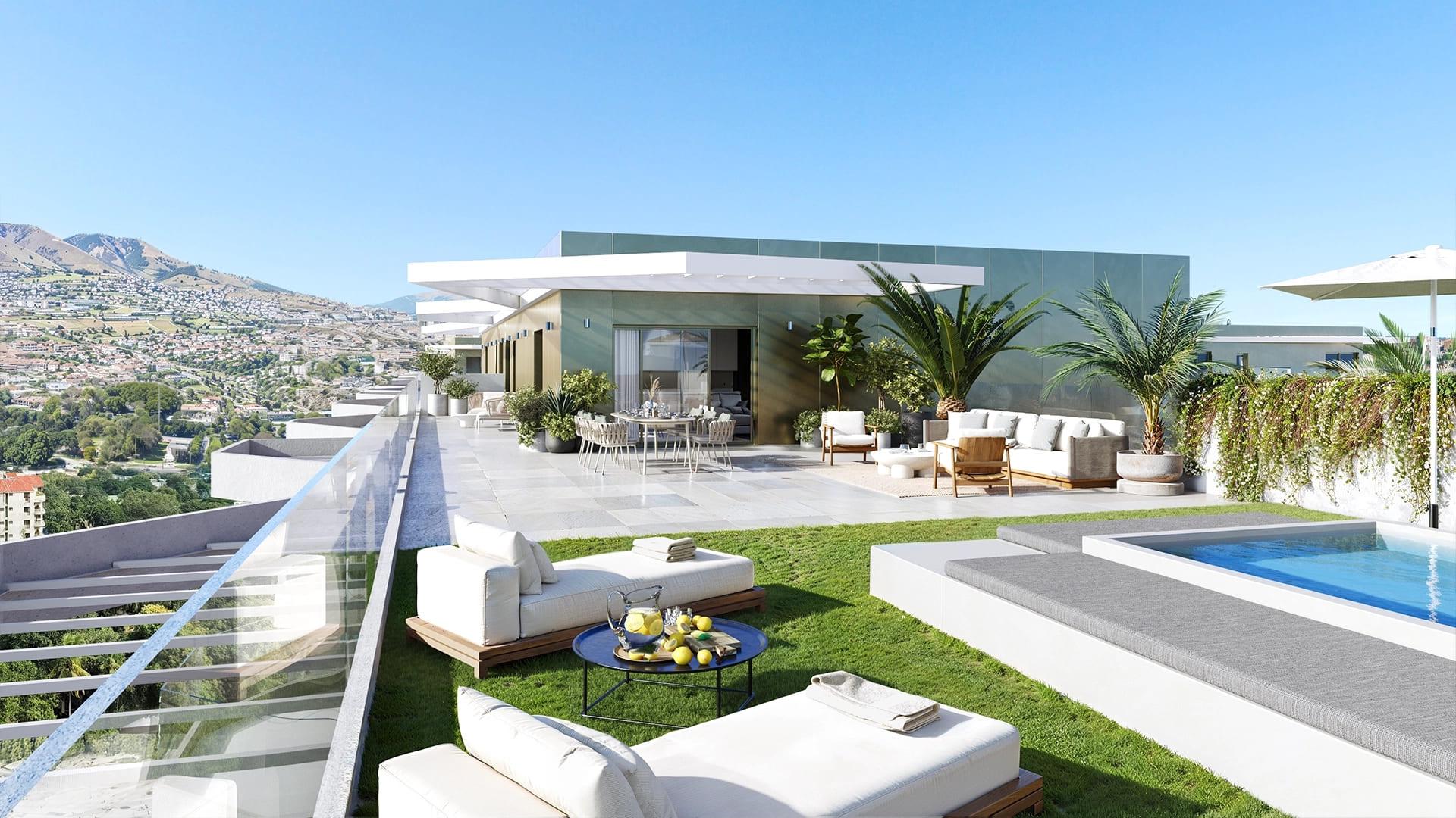 Kitchen with fitted units in new-build apartment, Las Flores, Mijas