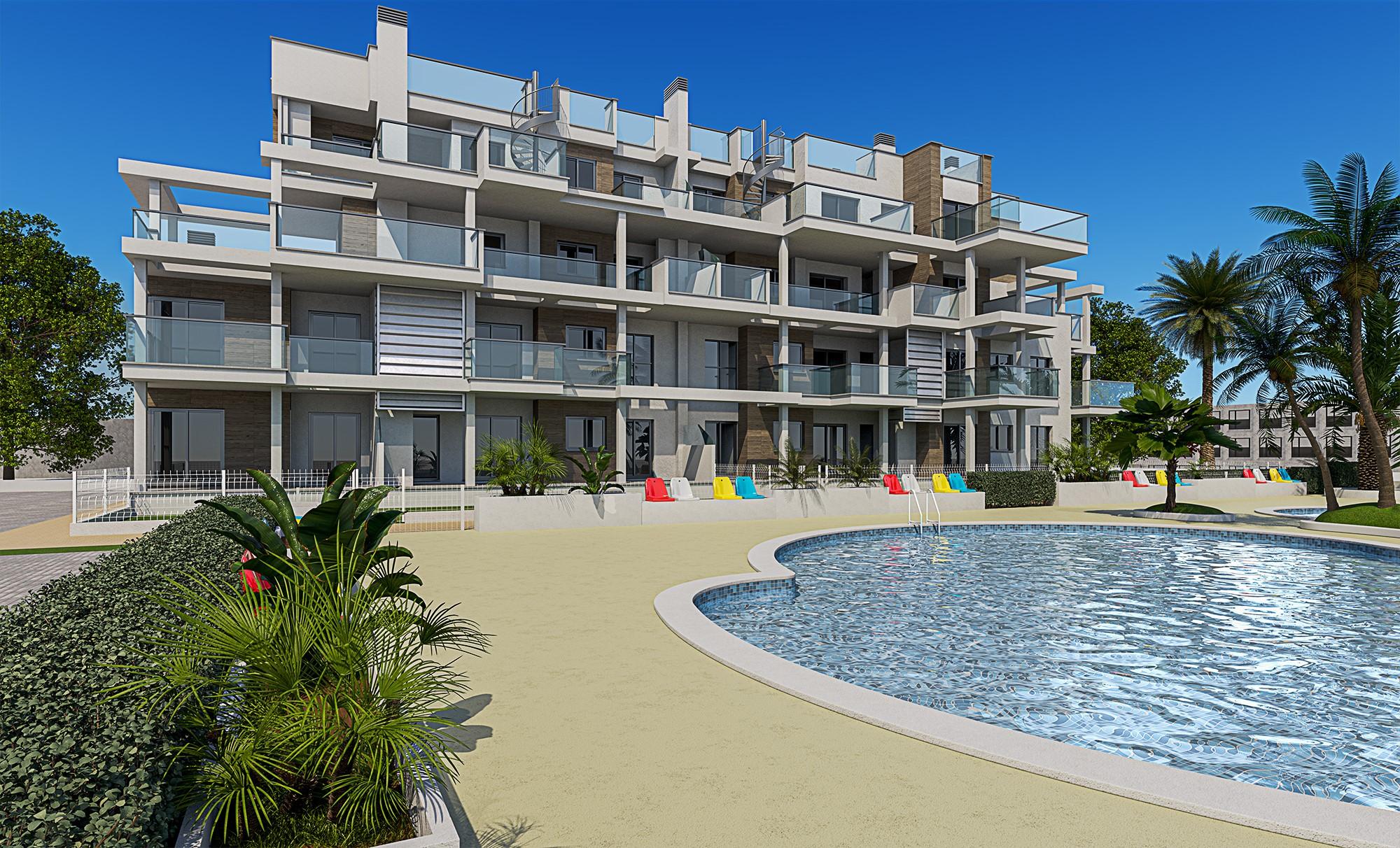 Open-plan interior of 3-bedroom penthouse in Les Bassetes-El Marjal, Denia