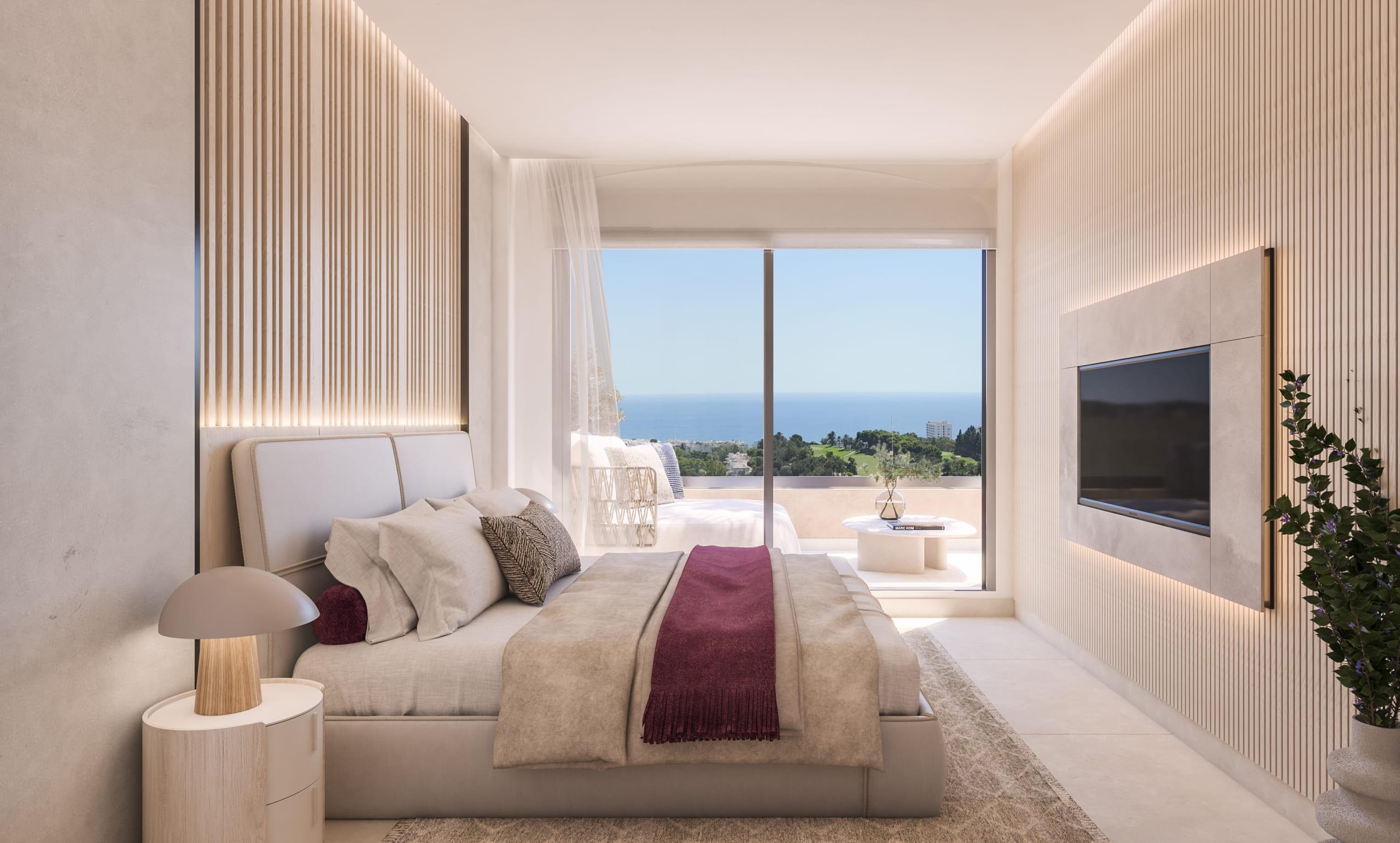 Second bedroom in 3-bedroom new-build apartment, Cortijo Torrequebrada, Benalmádena