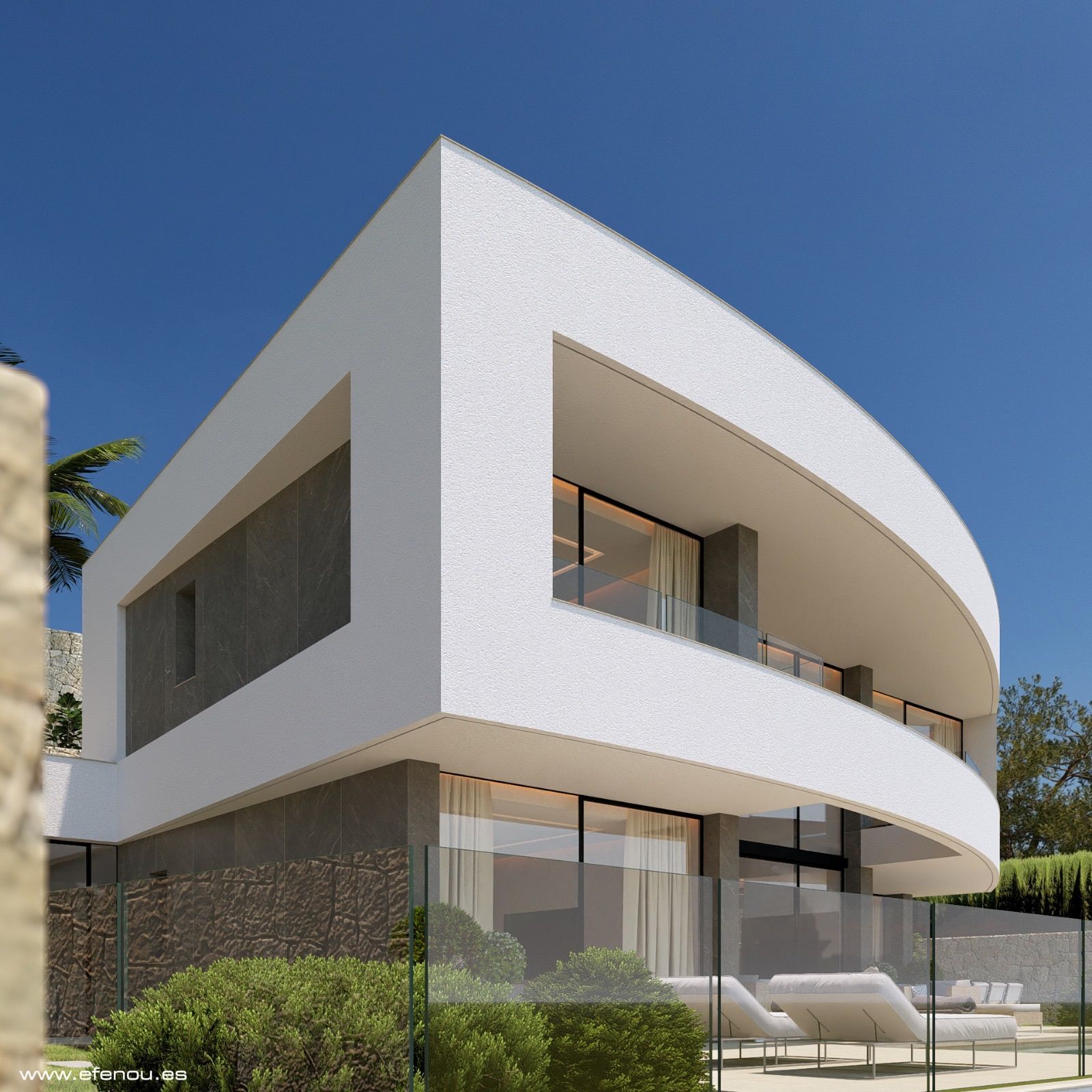 Covered terrace of 4-bedroom new-build villa, Cometa-Carrió, Calpe