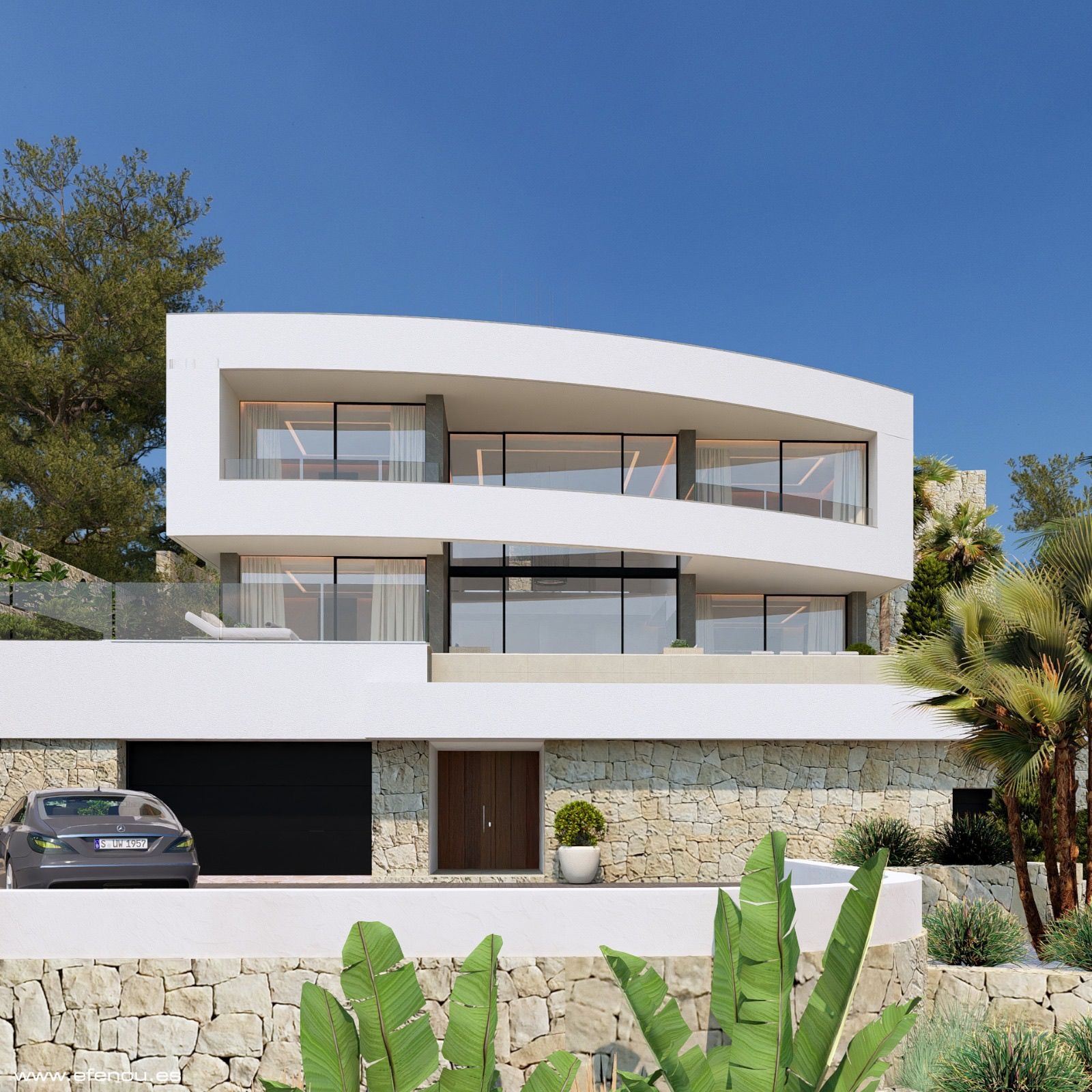 Internal hallway in 4-bedroom new-build villa, Cometa-Carrió, Calpe