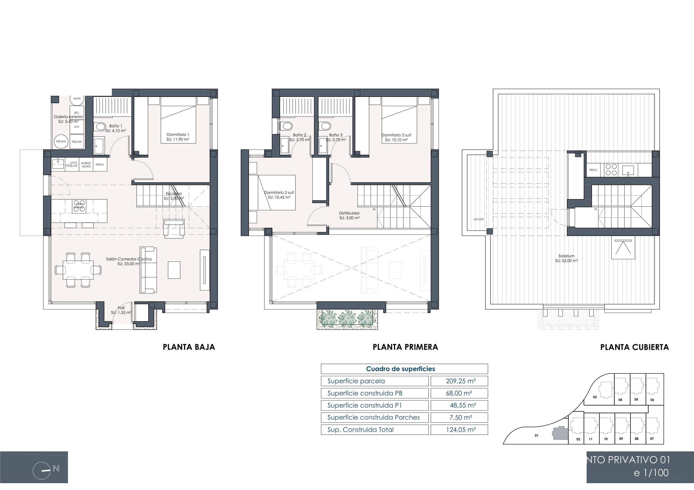 Floor plan of 5-bedroom single-storey villa in Los Montesinos, Alicante