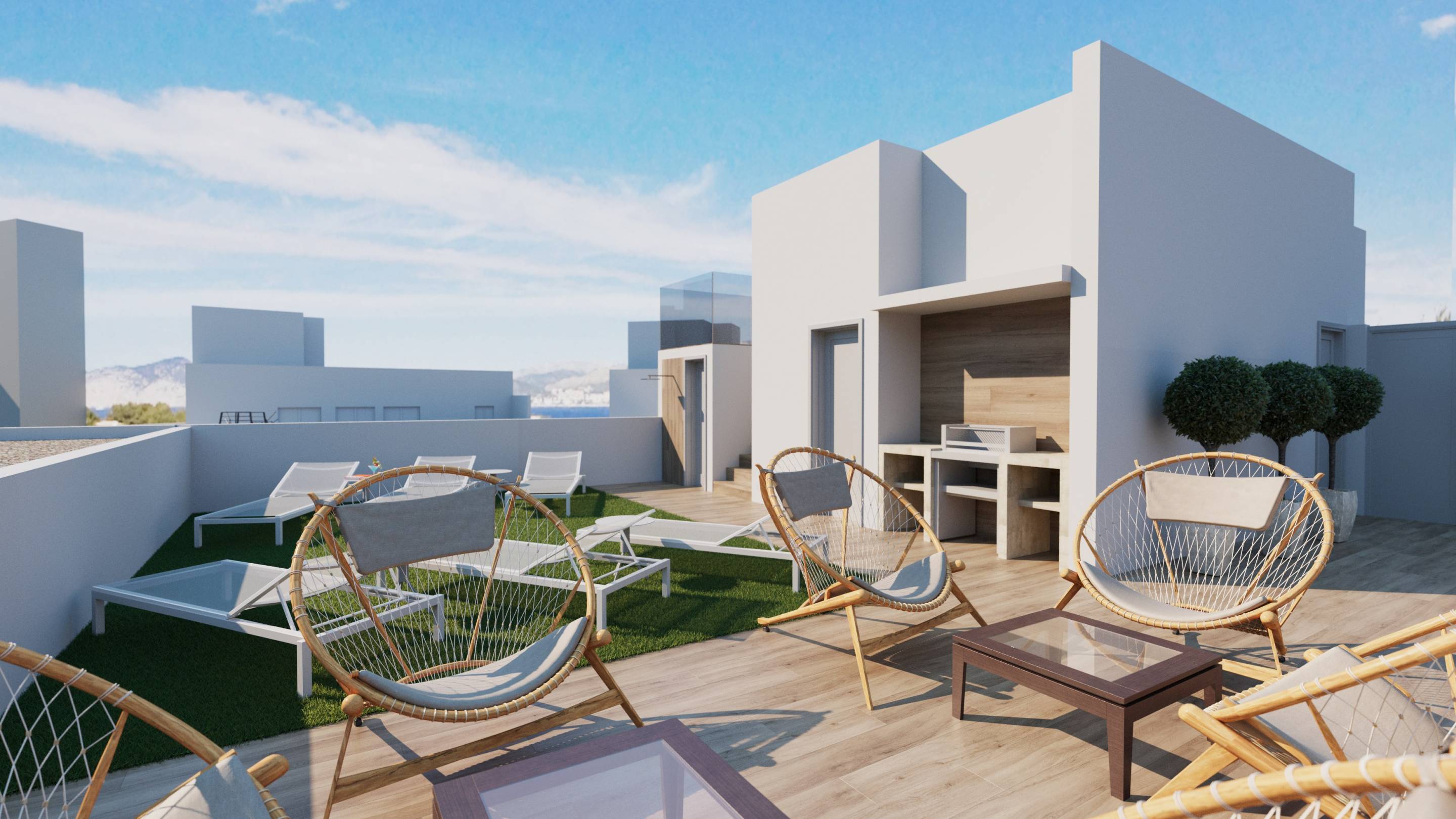 Communal pool area at new-build residential complex, Centro, Torrevieja