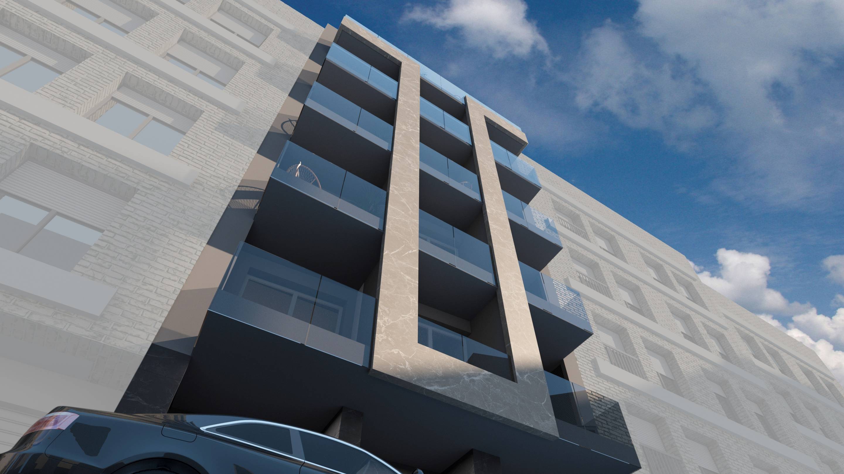 Open-plan living and dining area in 82m2 first-floor apartment, Centro, Torrevieja