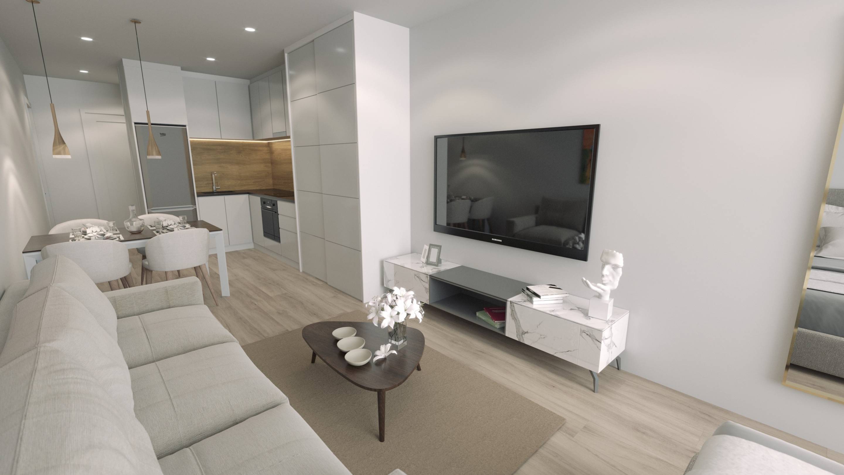 Kitchen worktop and cabinetry in new-build apartment, Centro, Torrevieja