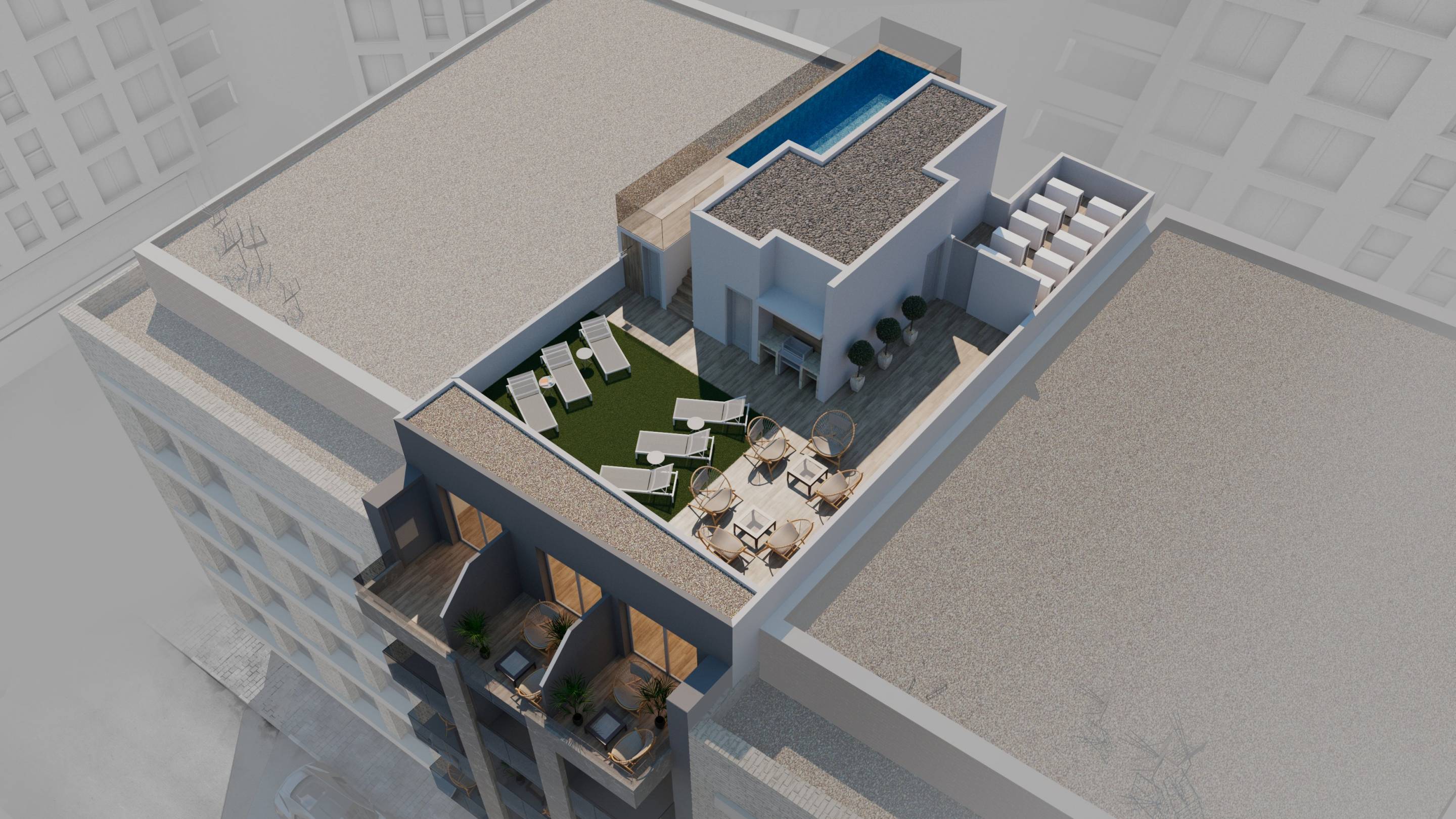 Street-level view near new-build residential complex, Centro, Torrevieja