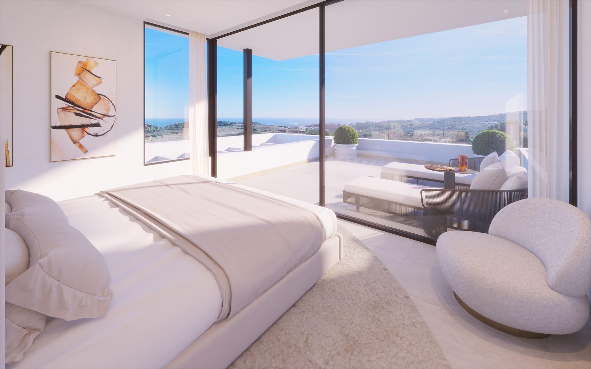 Private pool area of new-build villa on 756m2 plot, Estepona Golf, Estepona