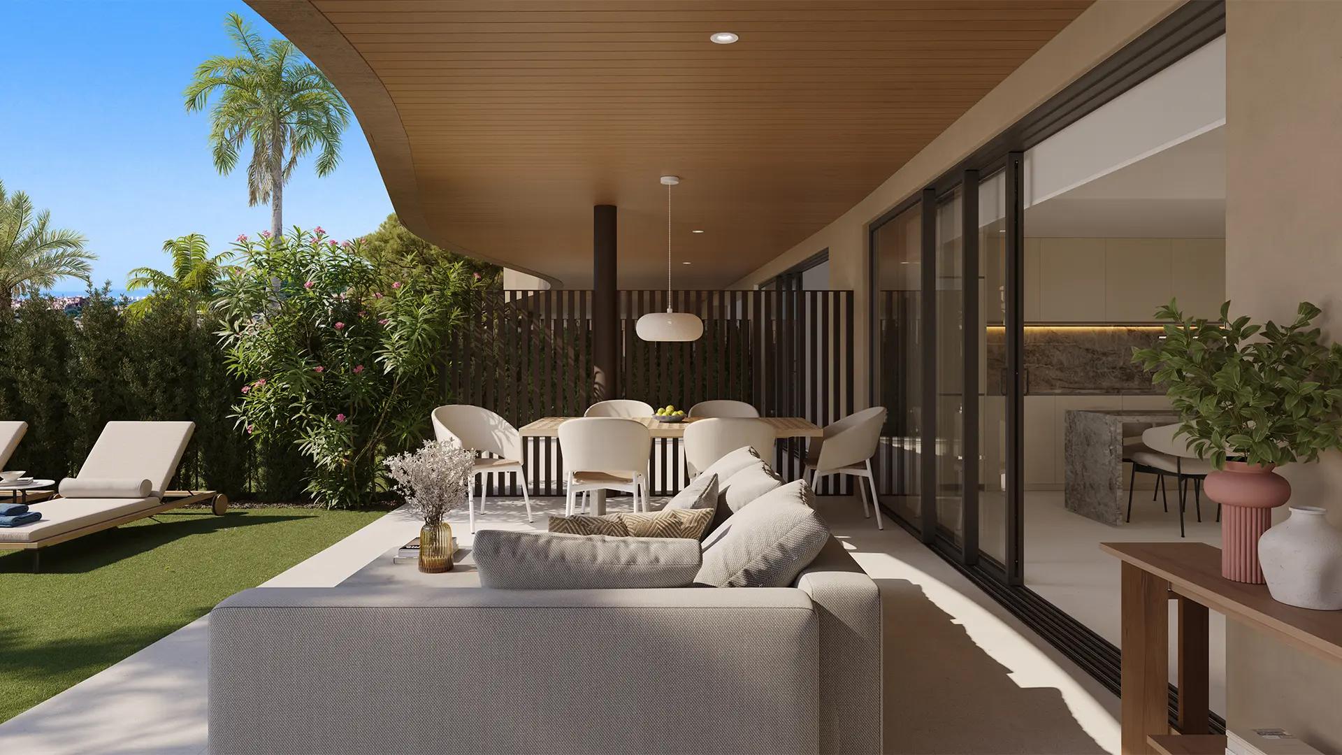 Living room with natural light in 157 m2 new-build apartment, El Higuerón