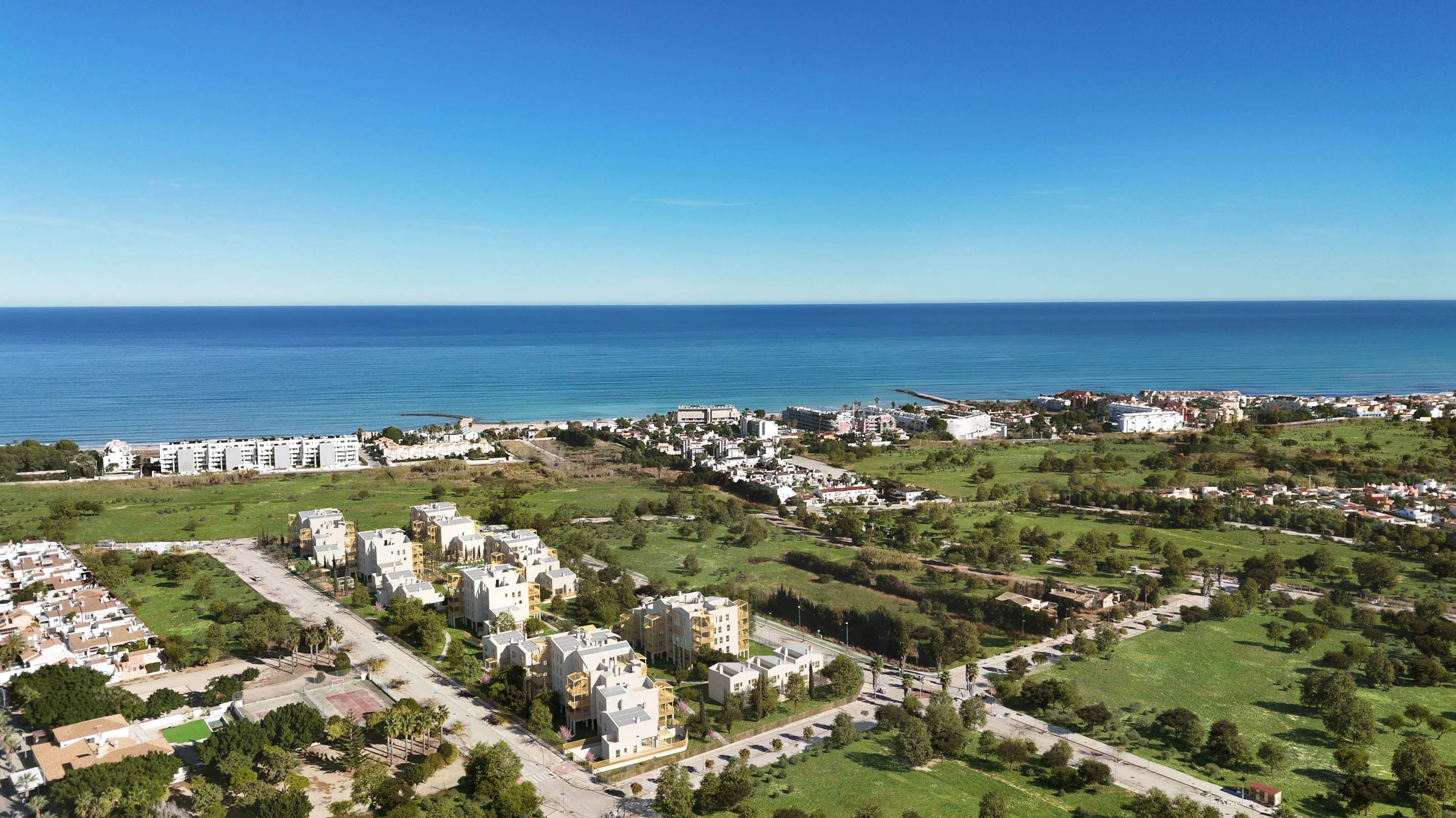 Communal pool and exterior of new-build complex, Playa Setla Mirarrosa